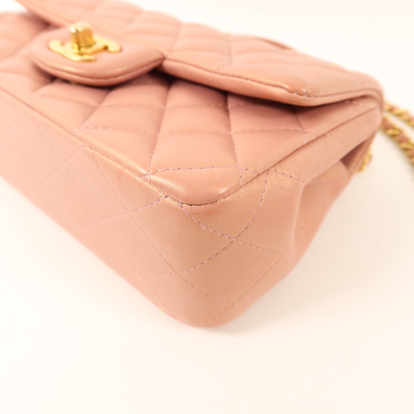 CHANEL 羊皮皮革Top Handle 20金扣鏈帶肩背袋