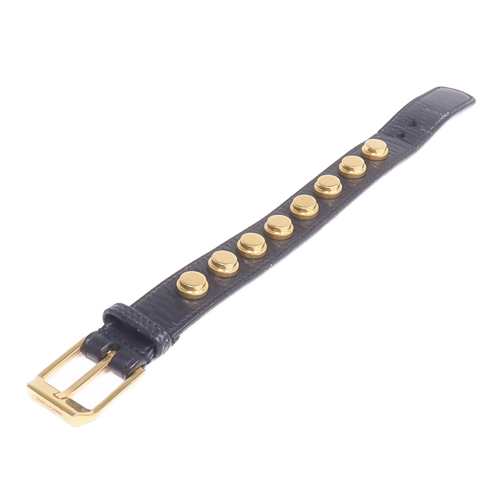 YVES SAINT LAURENT 牛皮皮革/金屬Studded De Force Bracelet手帶