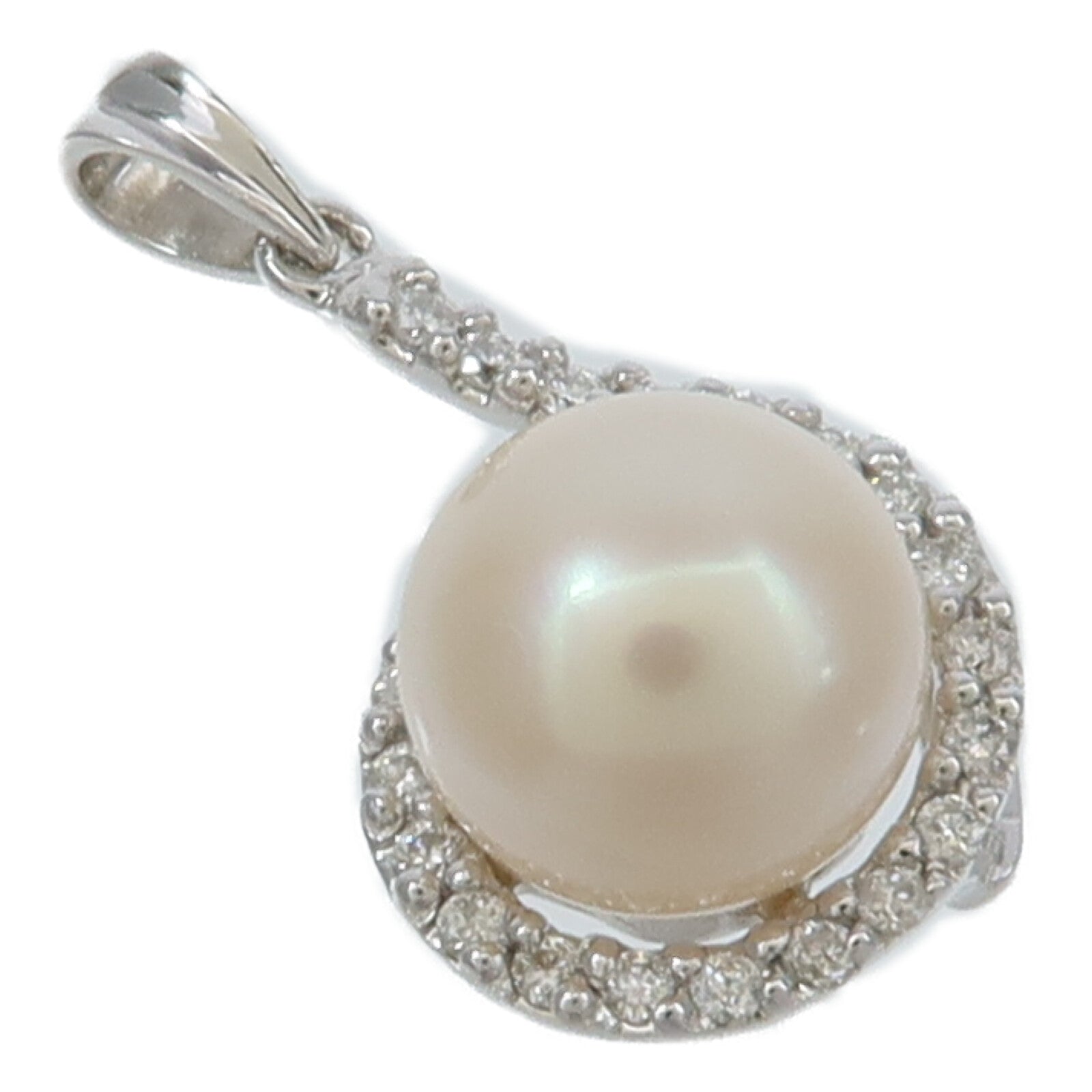 JEWELRY 18K白金Pearl Diamond Pendant珍珠/鑽石吊墜