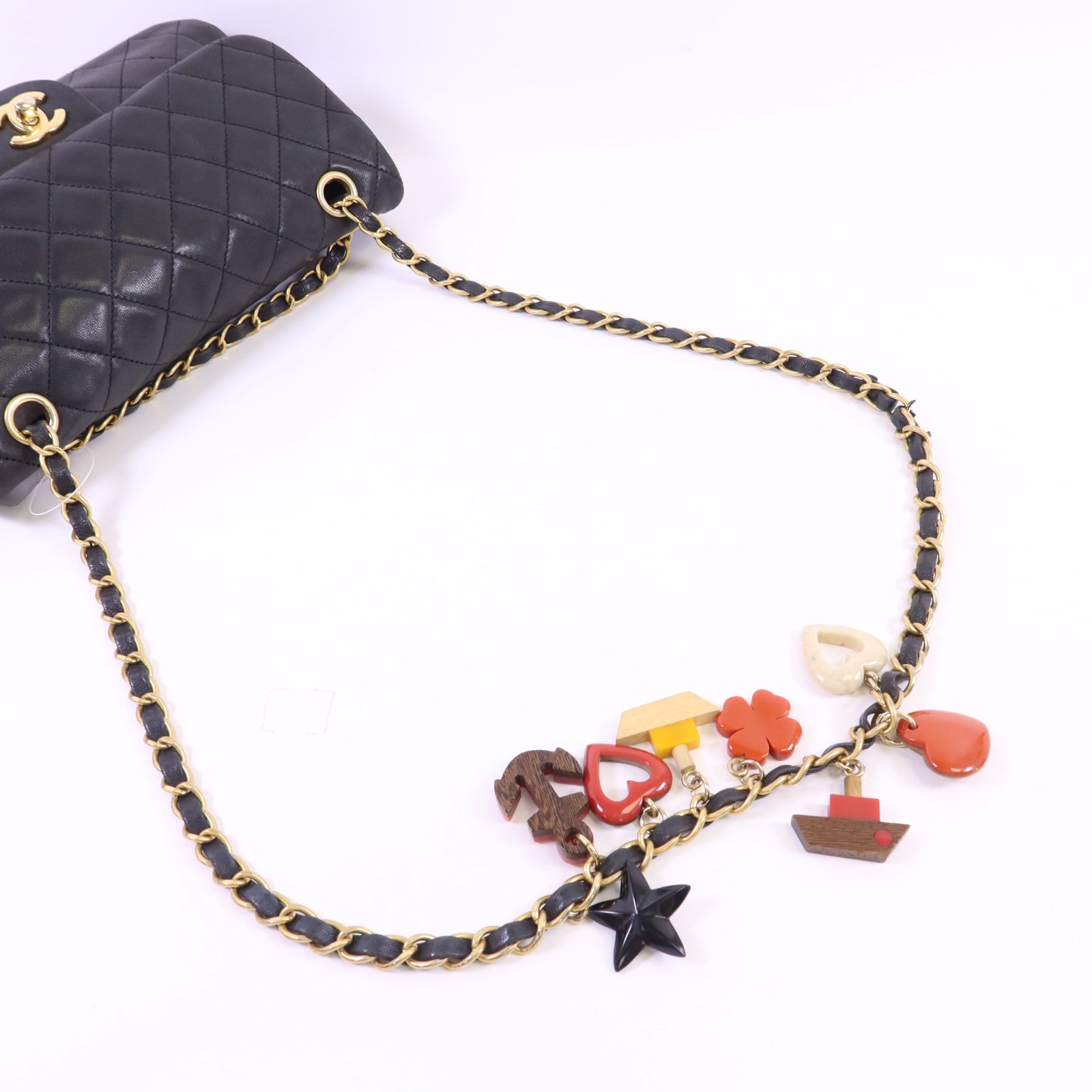 CHANEL 牛皮皮革Chain Shoulder Bag金扣鏈帶肩背袋