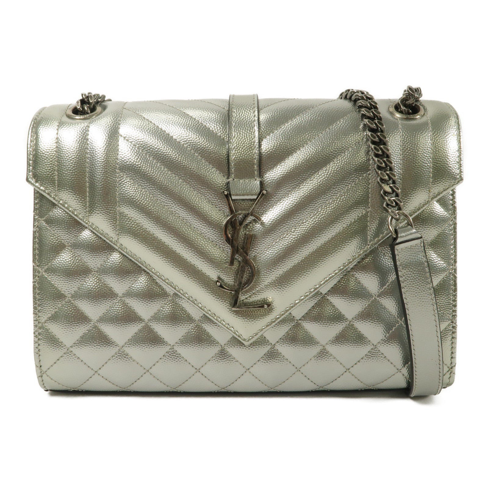 SAINT LAURENT 牛皮皮革Envelope Chain Bag Medium鏈帶肩背袋