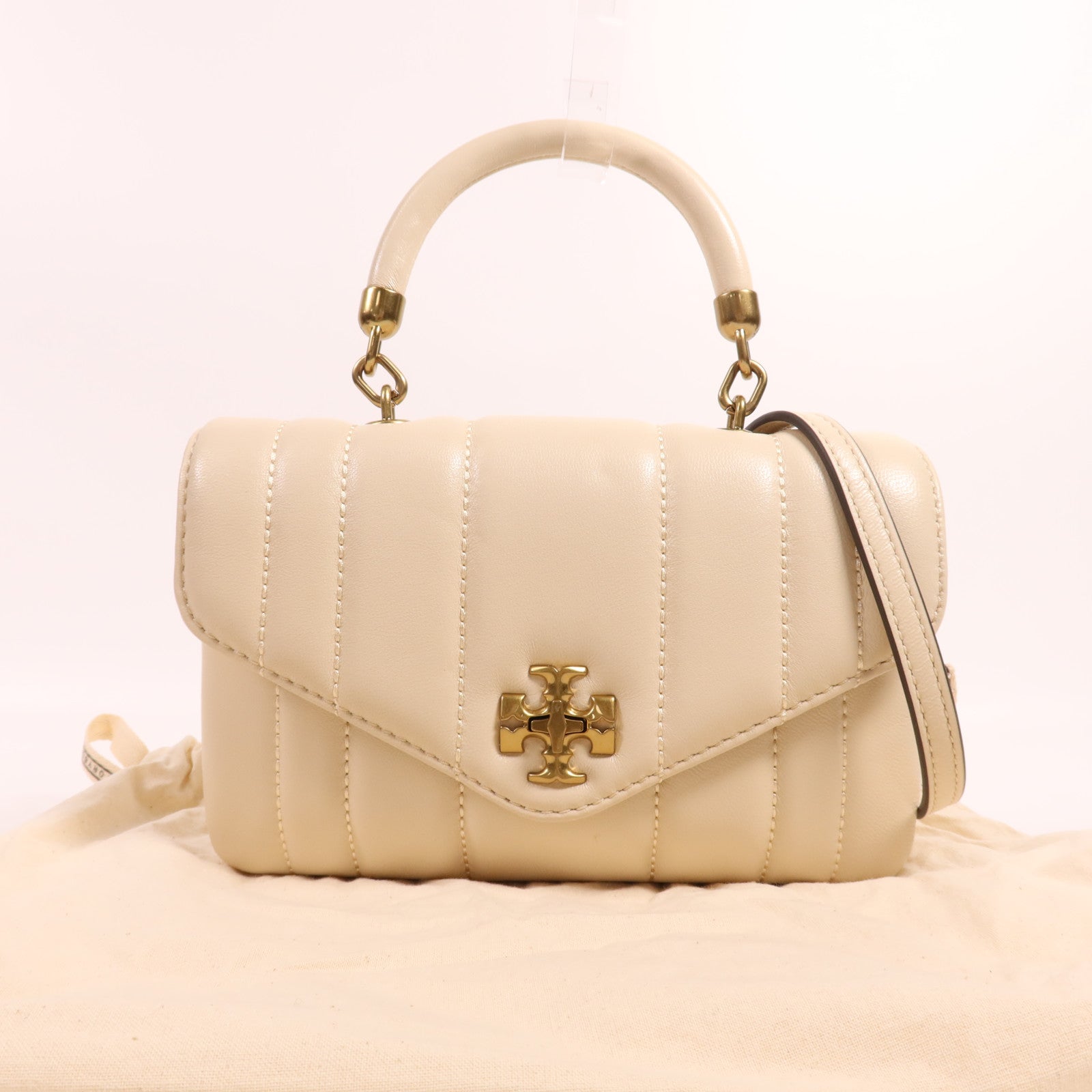 羊皮皮革Mini Kira Top Handle金扣手挽肩背兩用袋