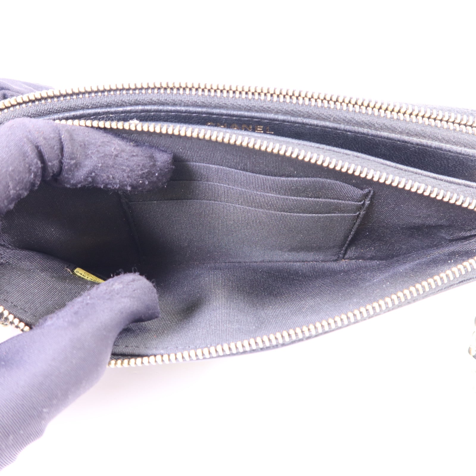 CHANEL 牛皮皮革Shoulder Bag金扣鏈帶肩背袋