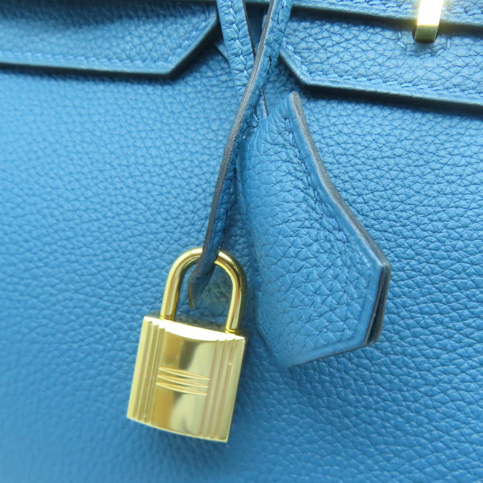 HERMES 【激減優惠】Taurillon Clemence皮革Birkin 30金扣手挽袋藍色