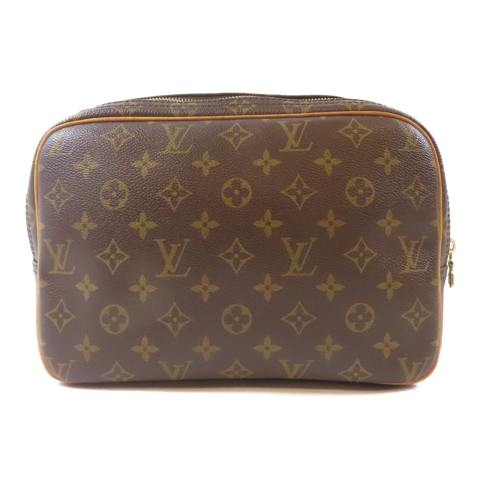 LOUIS VUITTON Monogram Reporter PM金扣肩背袋啡色