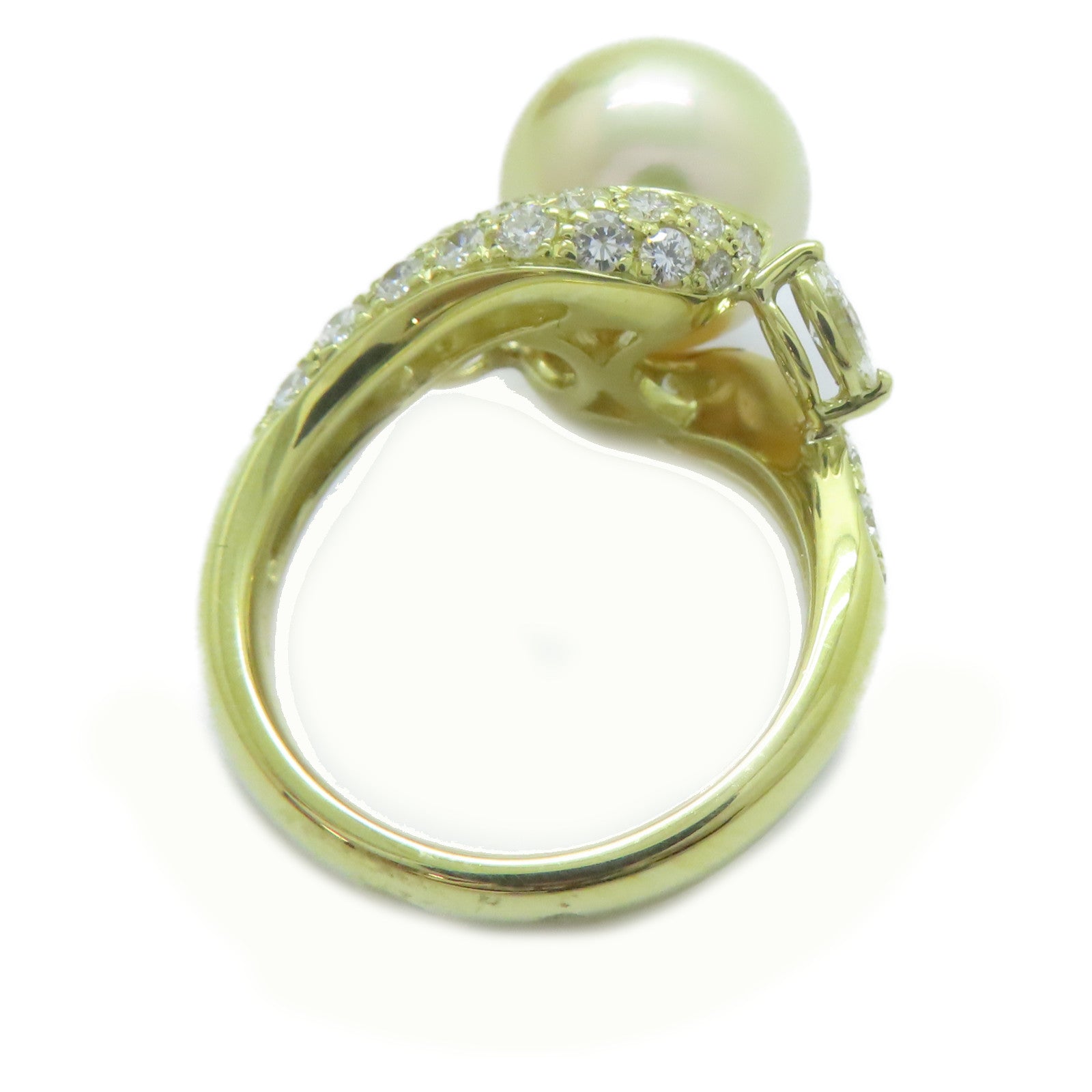 JEWELRY 【激減優惠】18K黃金/Pearl 11.4mm/0.29ct鑽石Pearl Ring戒指US#6.5