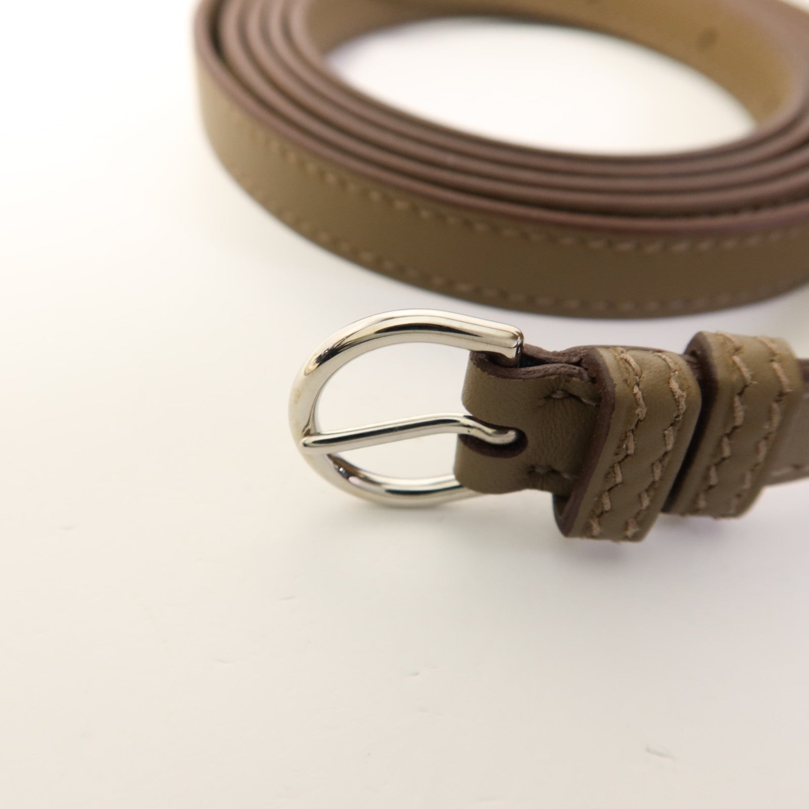 HERMES Evercolor/Swift皮革24/24 Mini銀扣手挽肩背兩用袋Etoupe