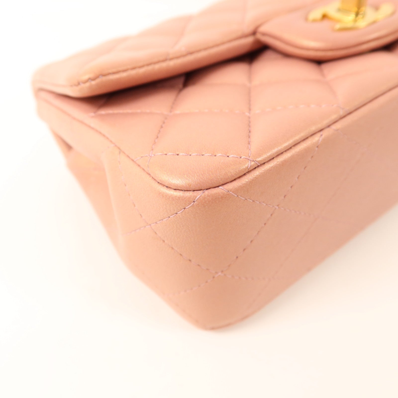 CHANEL 羊皮皮革Top Handle 20金扣鏈帶肩背袋