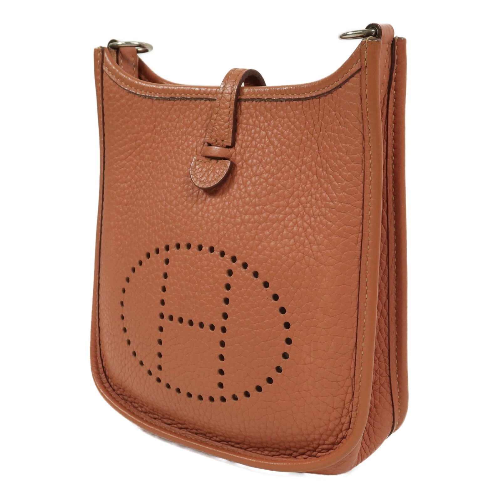 HERMES Clemence皮革Evelyne TPM肩背袋Rose Tea