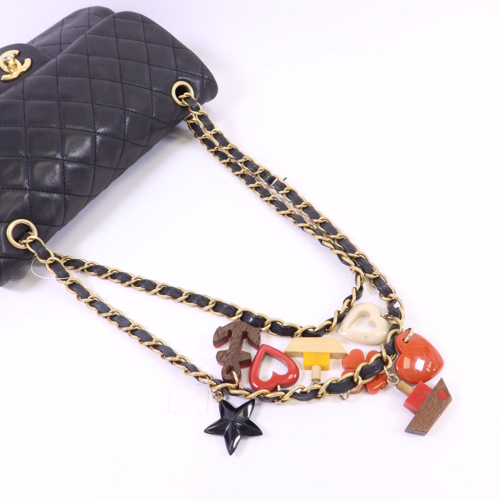 CHANEL 牛皮皮革Chain Shoulder Bag金扣鏈帶肩背袋