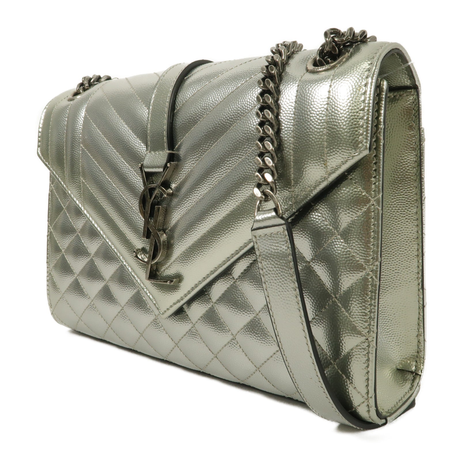 SAINT LAURENT 牛皮皮革Envelope Chain Bag Medium鏈帶肩背袋