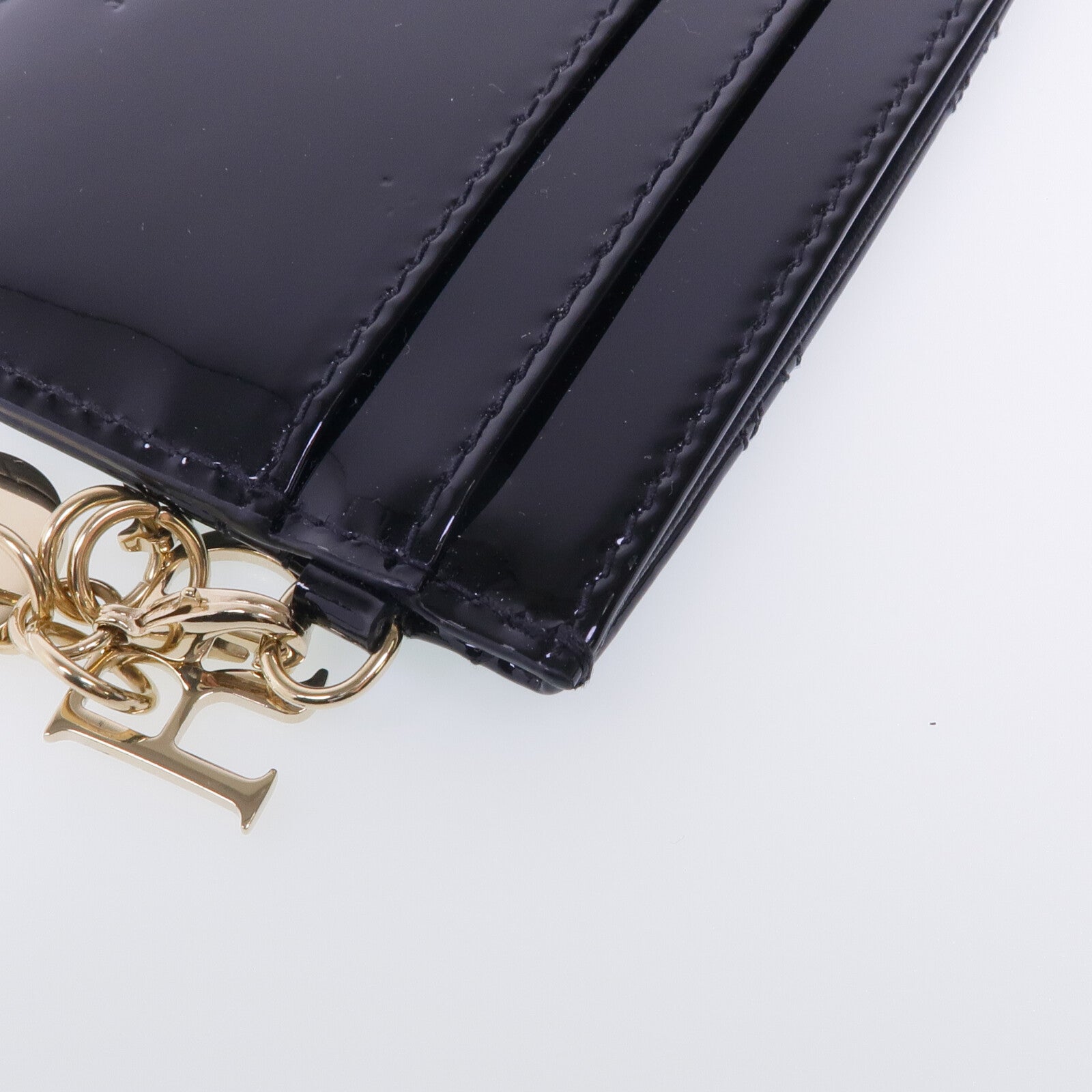 Dior 漆皮皮革Lady Dior Card Case金扣卡片套