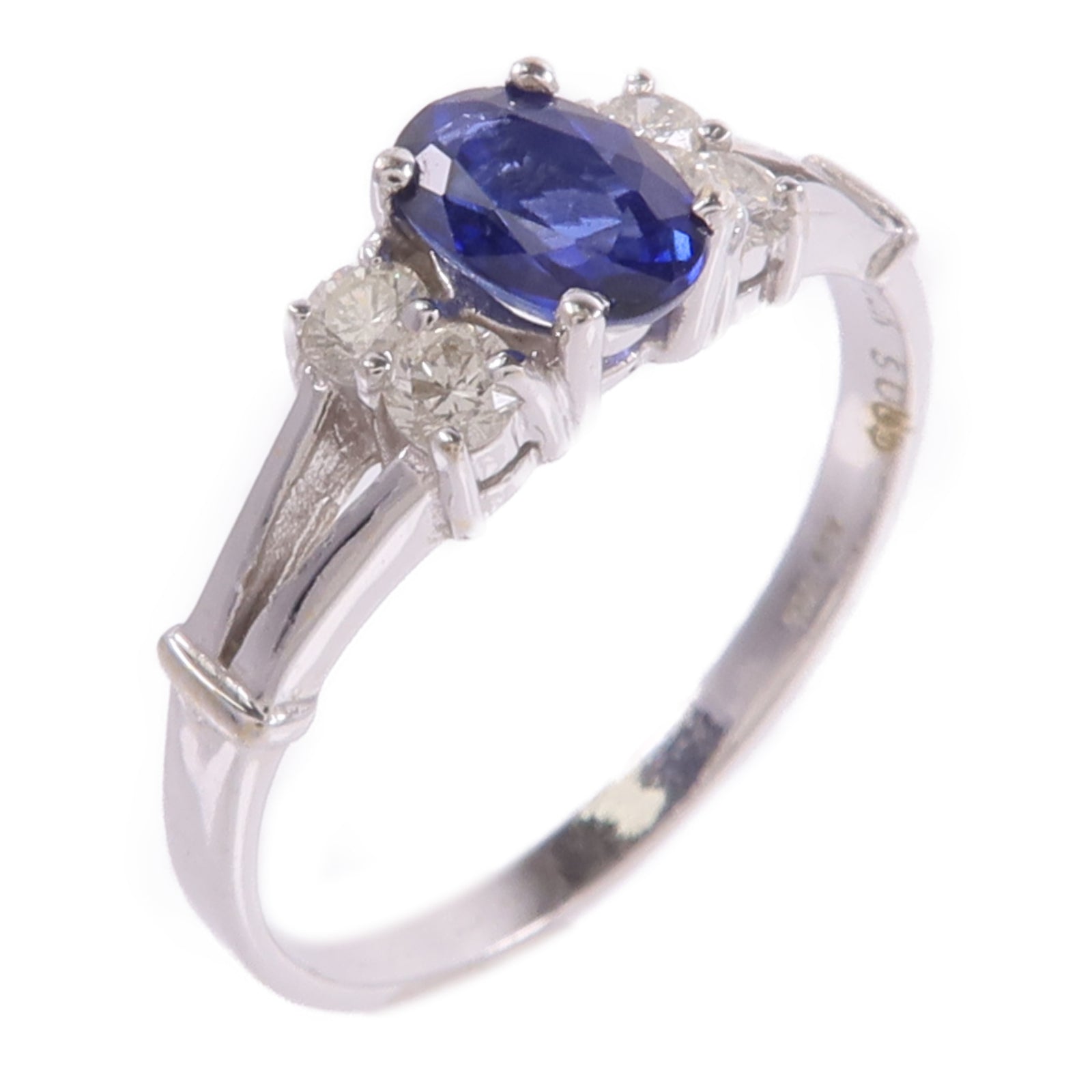 JEWELRY 18K白金Sapphire Diamond Ring藍寶石/鑽石戒指