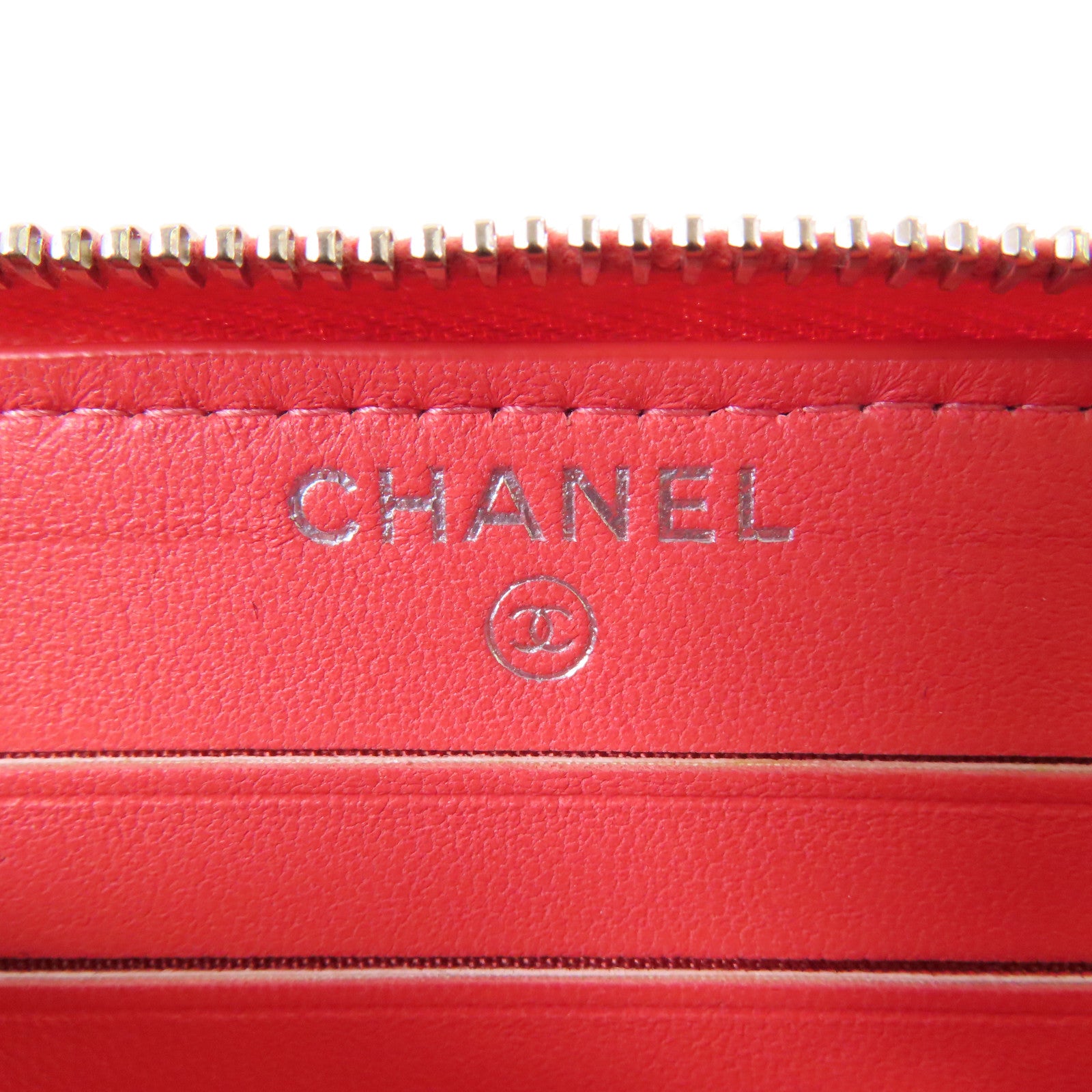 CHANEL 牛皮皮革Wallet銀扣錢包