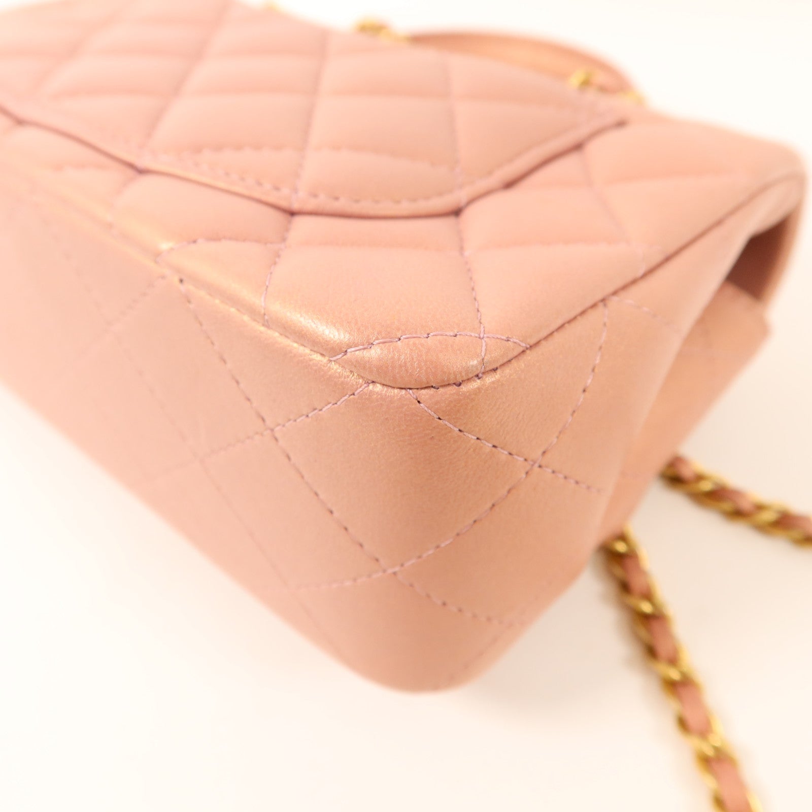 CHANEL 羊皮皮革Top Handle 20金扣鏈帶肩背袋