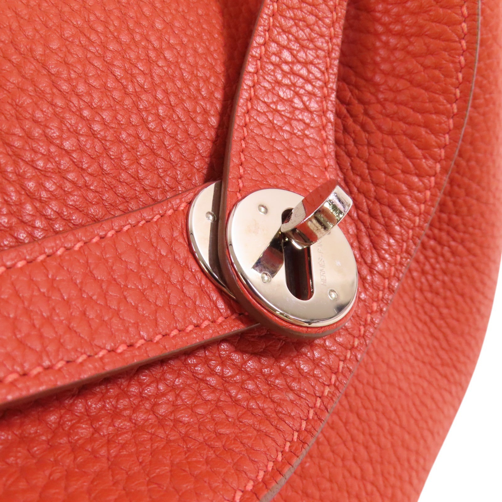 HERMES Clemence皮革Lindy 30 Shoulder Bag銀扣肩背袋