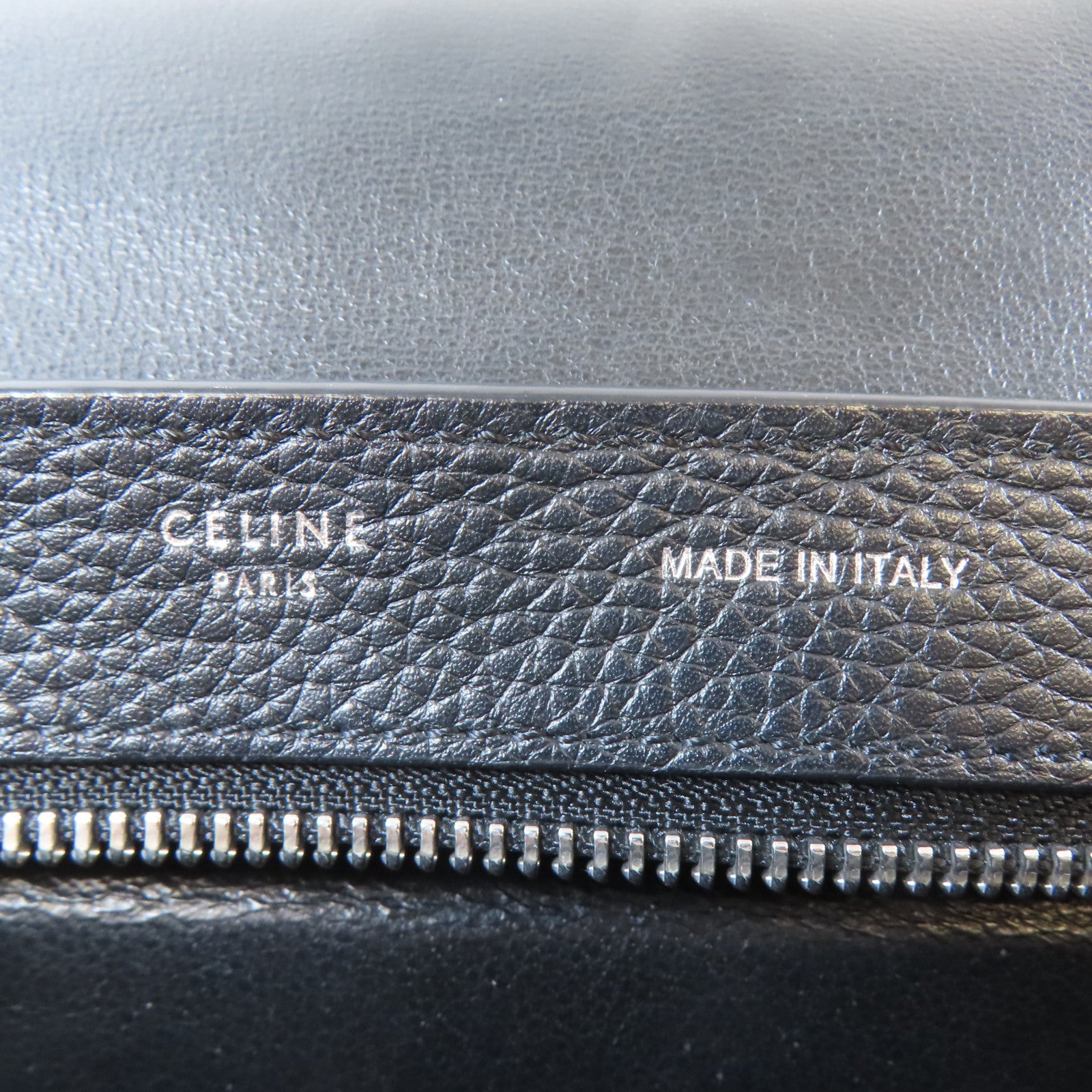 CELINE 牛皮皮革Trapeze Shoulder Bag銀扣肩背袋黑色