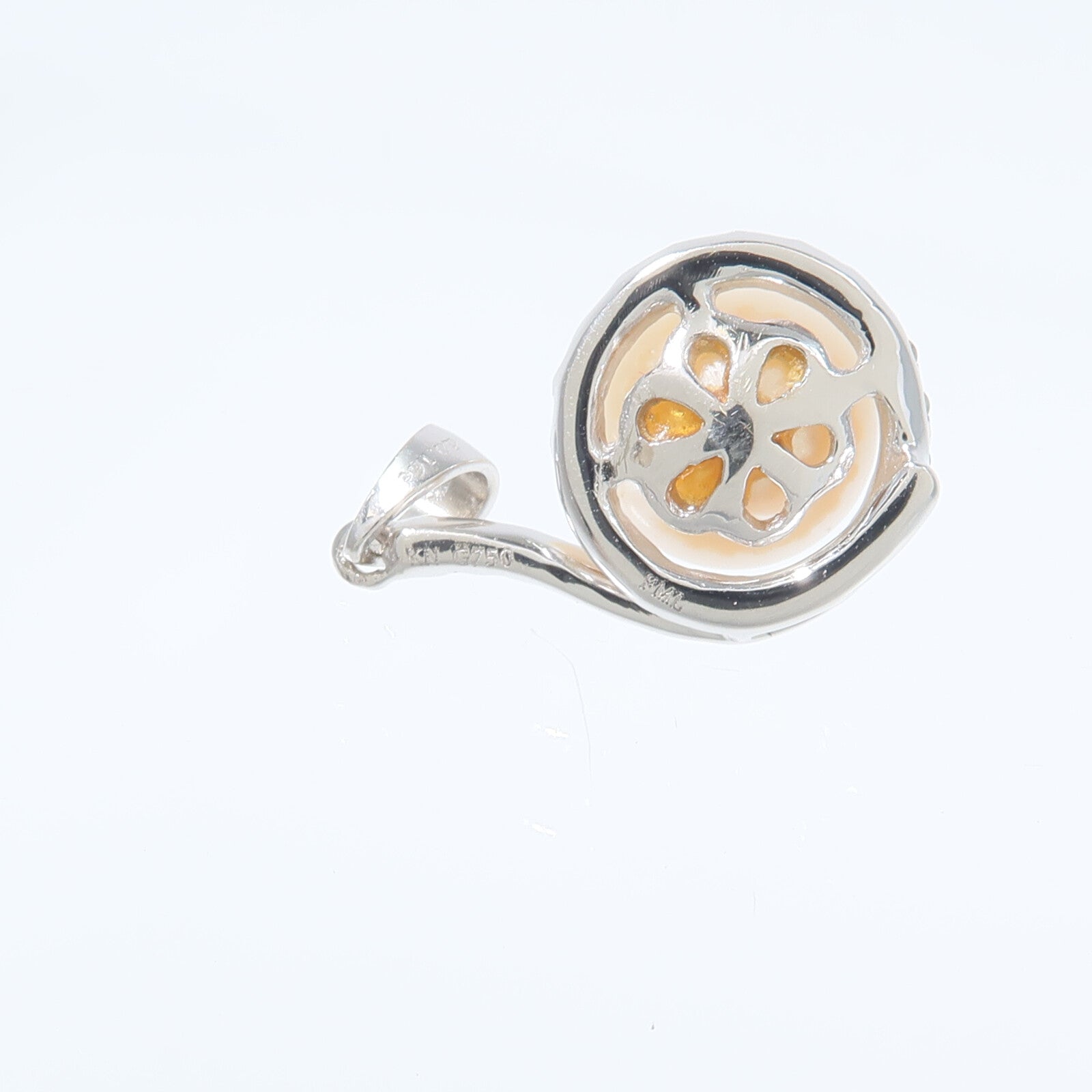 JEWELRY 18K白金Pearl Diamond Pendant珍珠/鑽石吊墜