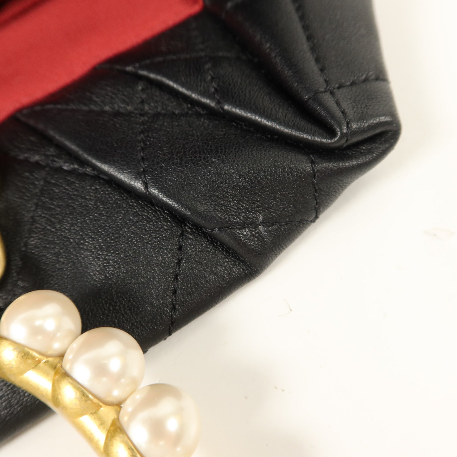 CHANEL 羊皮皮革Matelasse Handle手挽袋
