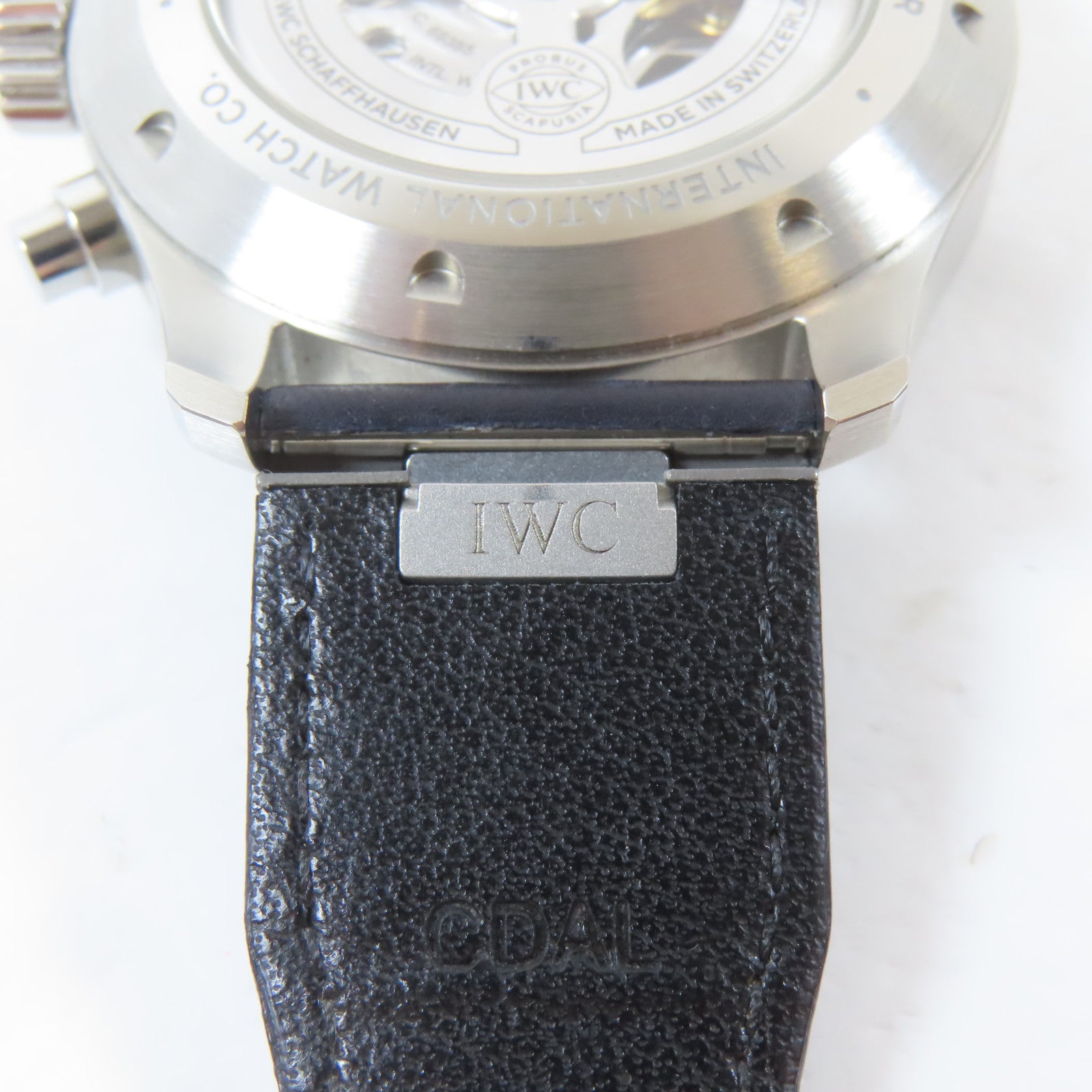 IWC Pilots不鏽鋼/皮革手錶自動機芯藍色#19.5cm