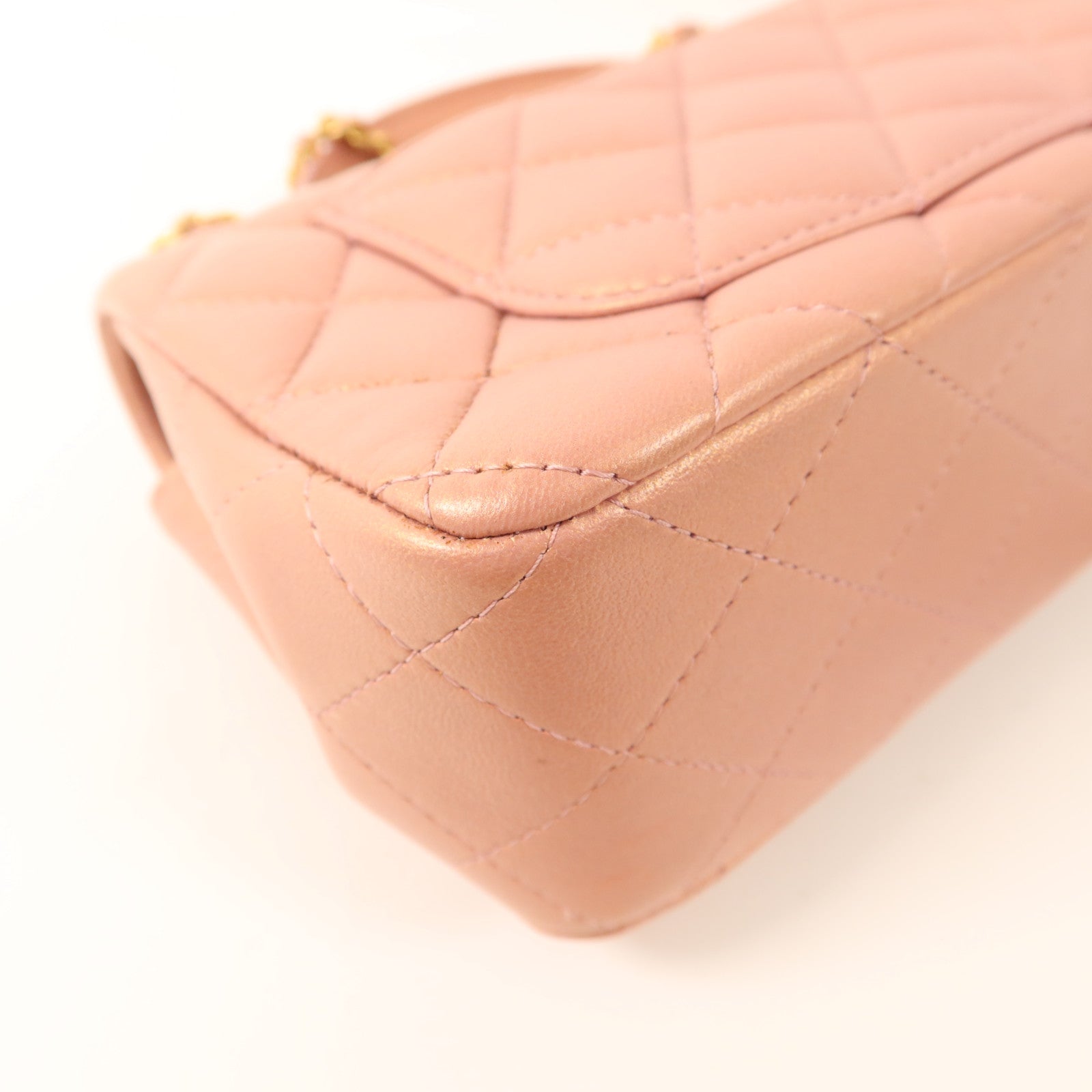 CHANEL 羊皮皮革Top Handle 20金扣鏈帶肩背袋