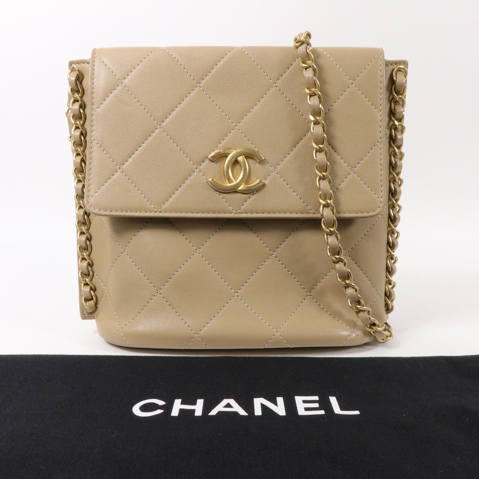 CHANEL 牛皮皮革Chain Shoulder Bag鏈帶肩背袋