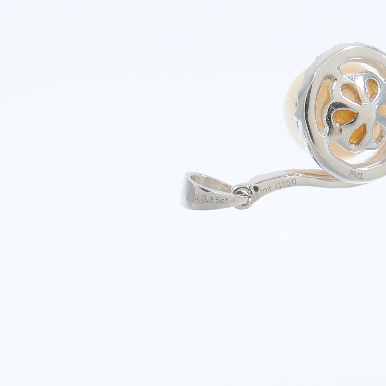 JEWELRY 18K白金Pearl Diamond Pendant珍珠/鑽石吊墜