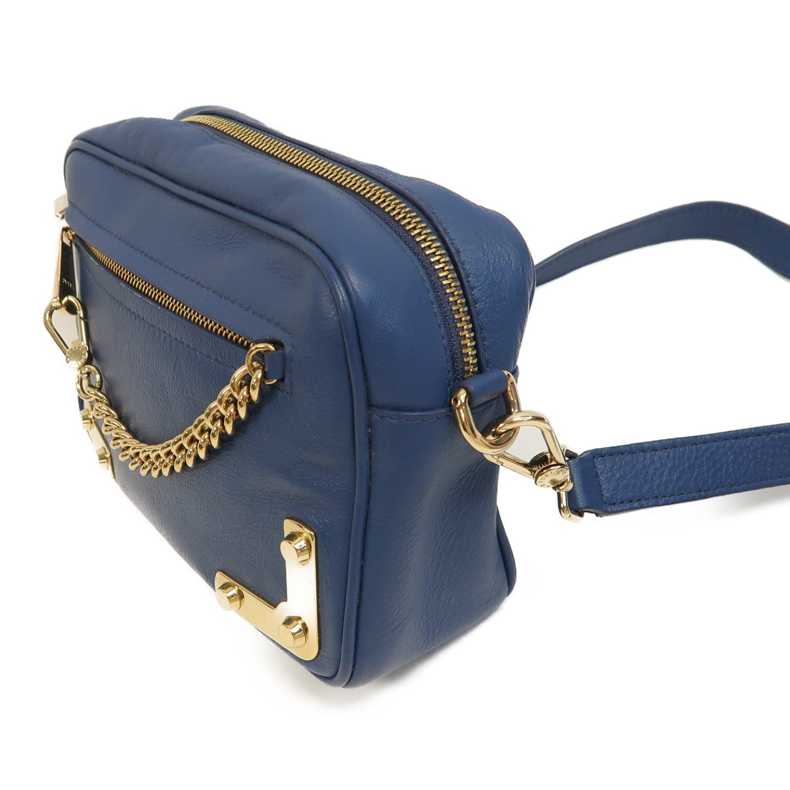 Furla 【激減優惠】牛皮皮革Shoulder Bag金扣肩背袋藍色