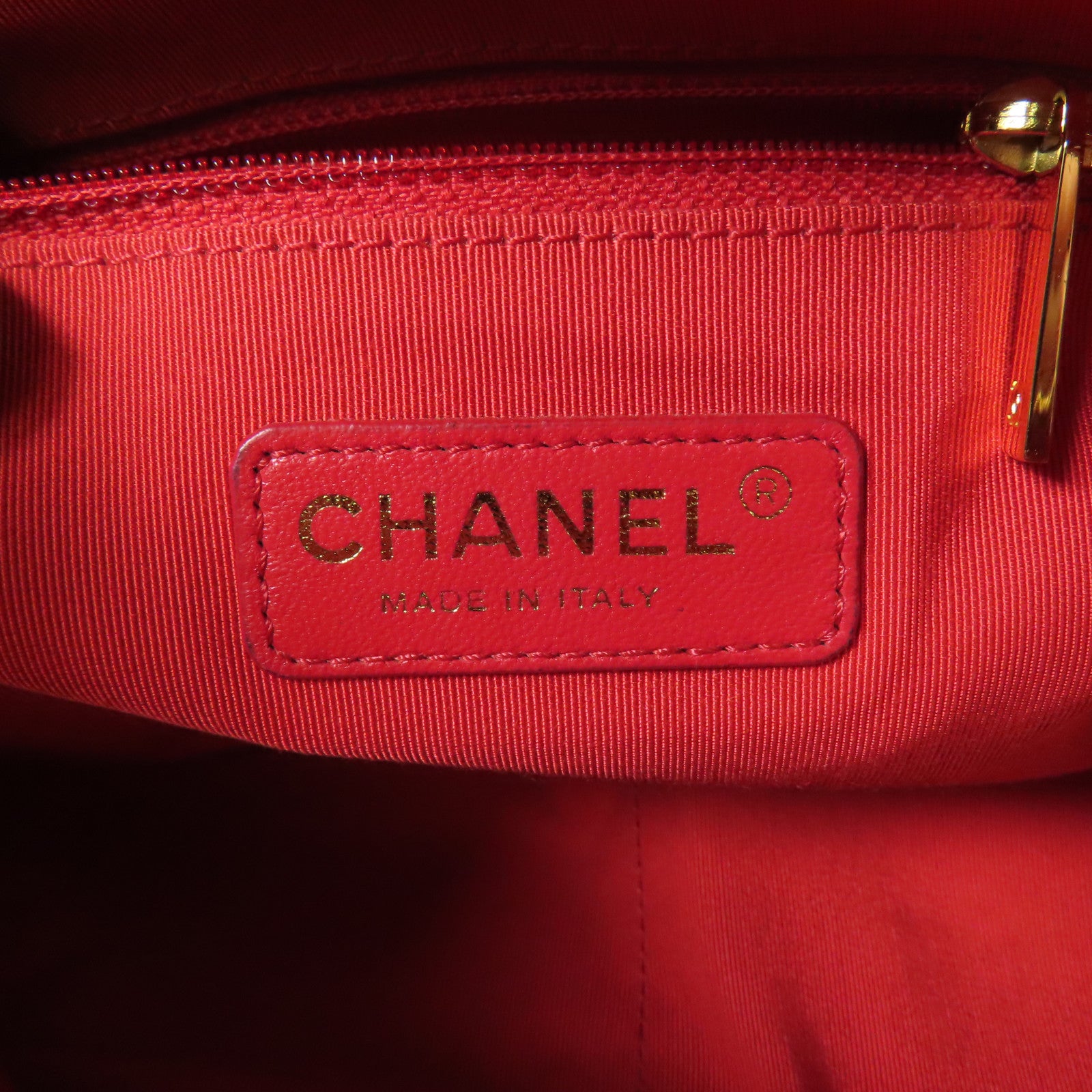 CHANEL 棉質Marine Border Chain Shoulder金扣鏈帶肩背袋