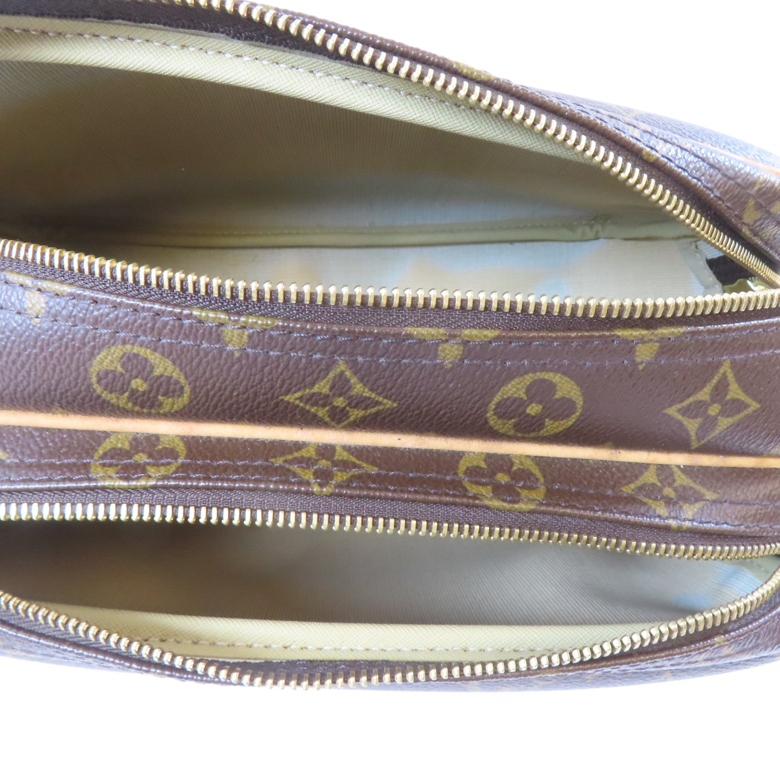 LOUIS VUITTON Monogram Reporter PM金扣肩背袋啡色
