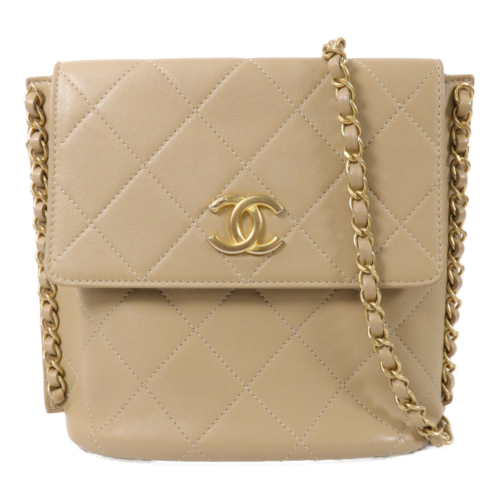CHANEL 牛皮皮革Chain Shoulder Bag鏈帶肩背袋