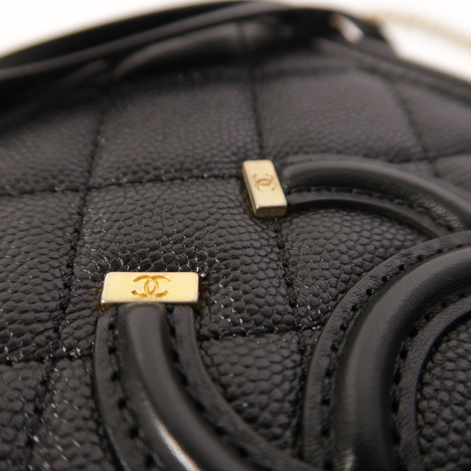 CHANEL 牛皮皮革Vanity Case金扣手挽肩背兩用袋