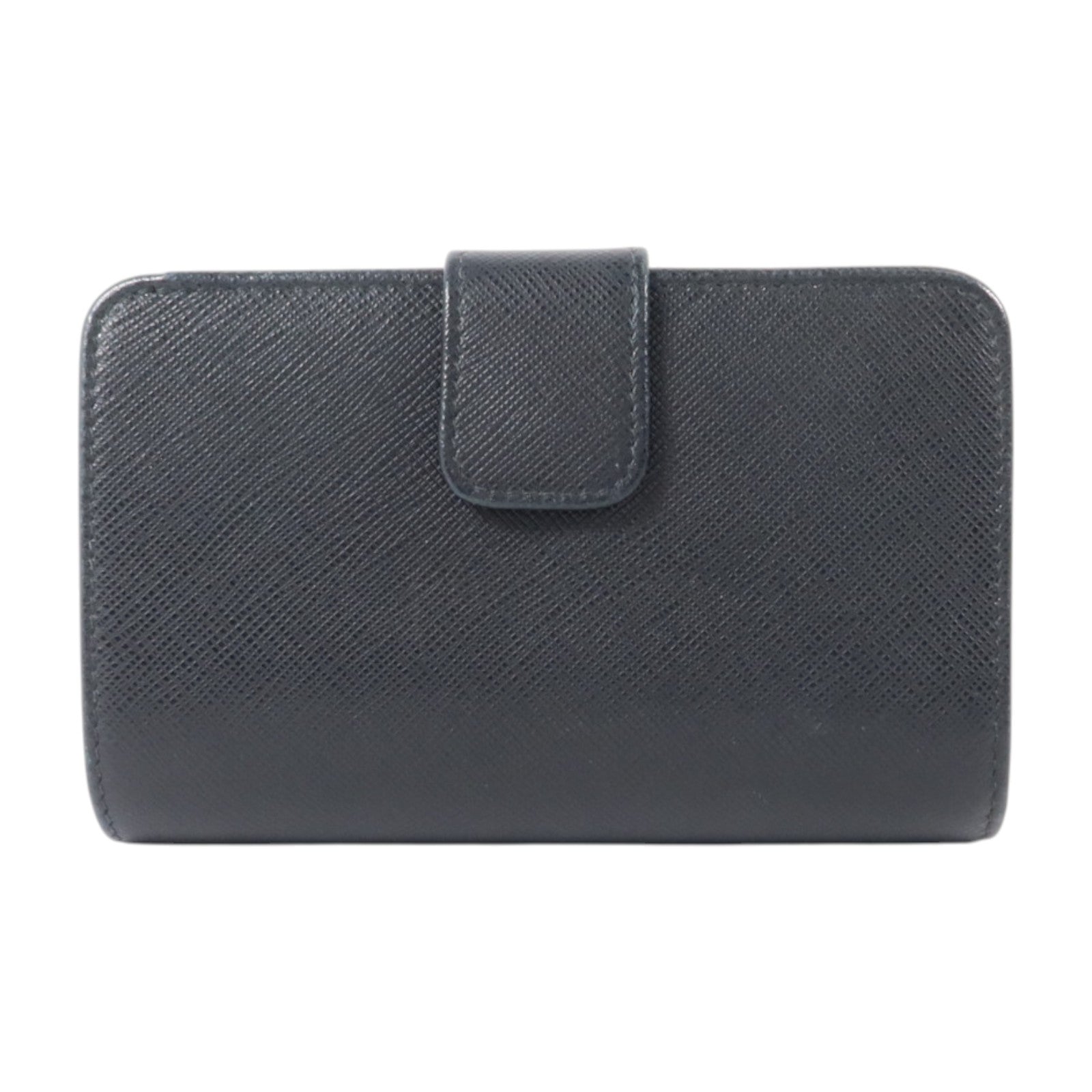 PRADA Saffiano皮革Bifold Wallet金扣錢包