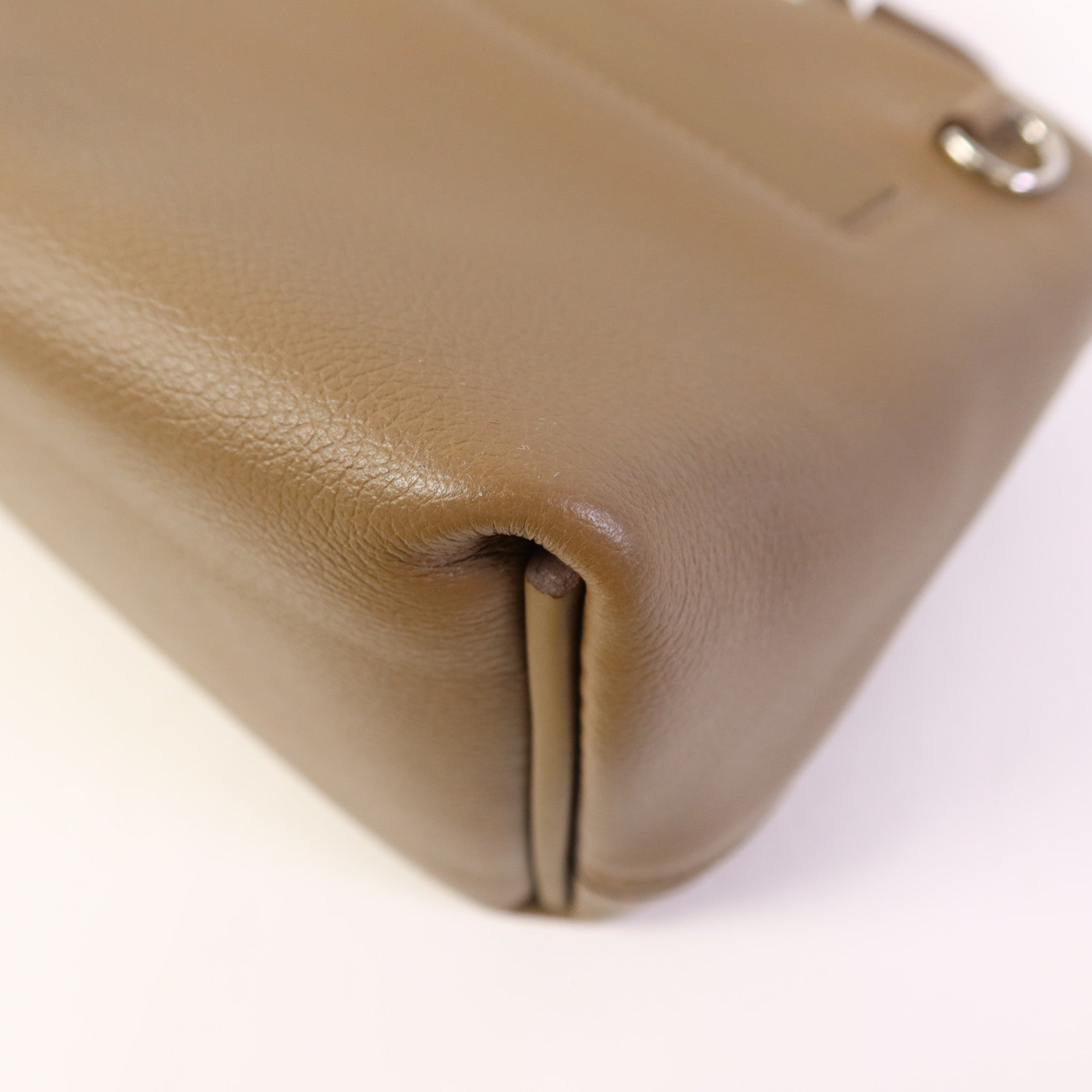 HERMES Evercolor/Swift皮革24/24 Mini銀扣手挽肩背兩用袋Etoupe