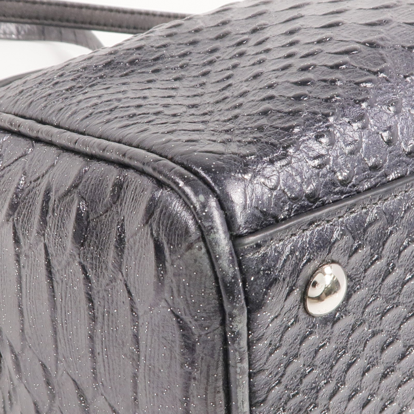 COACH 牛皮皮革2 Way Shoulder Bag銀扣手挽肩背兩用袋