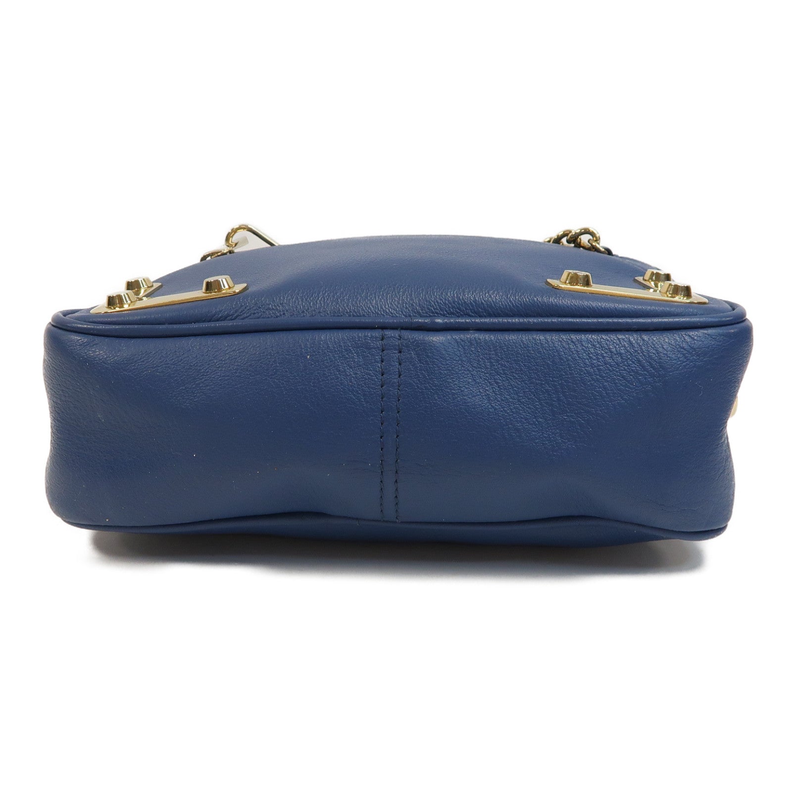 Furla 【激減優惠】牛皮皮革Shoulder Bag金扣肩背袋藍色