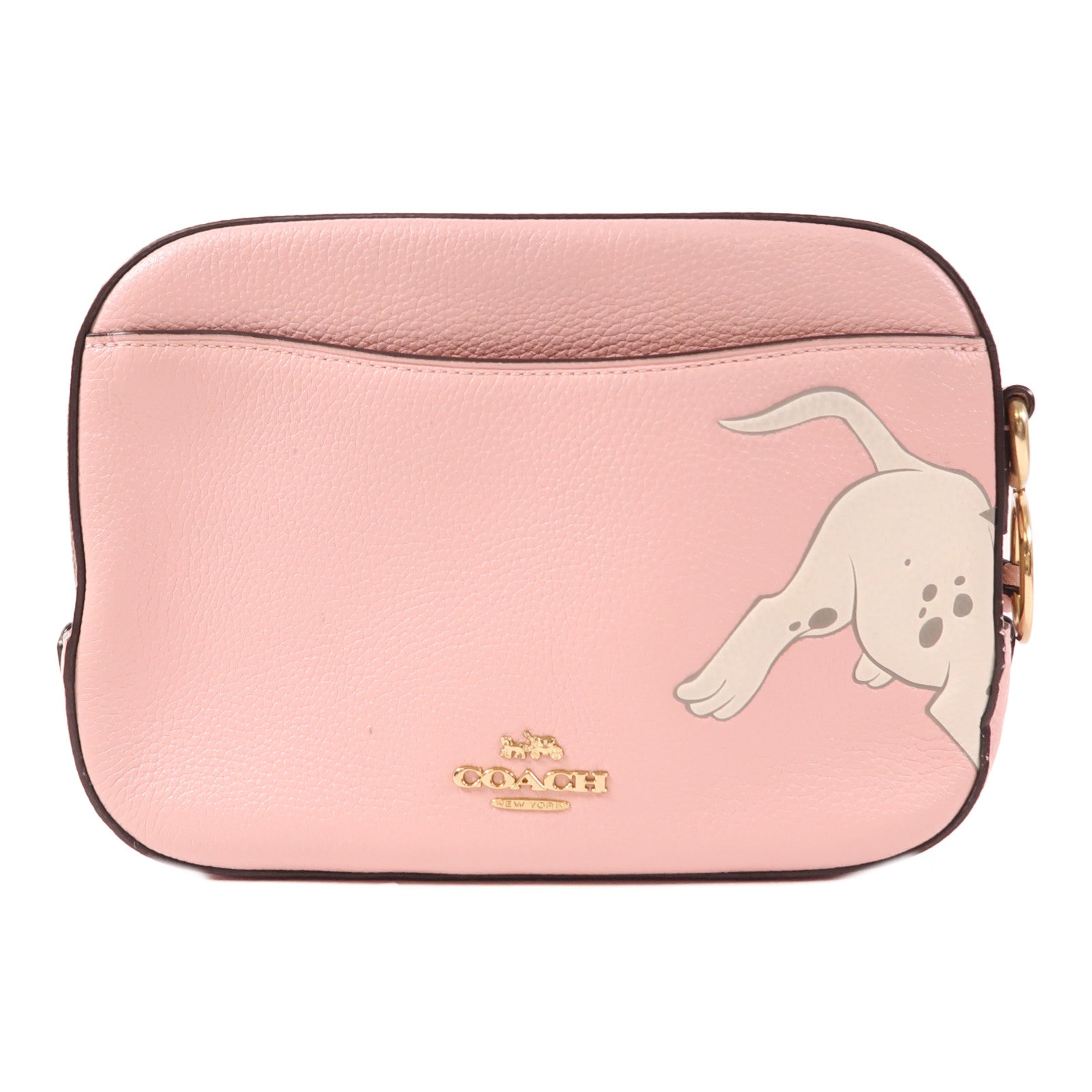 COACH 皮革/塗層帆布Shoulder Bag金扣肩背袋