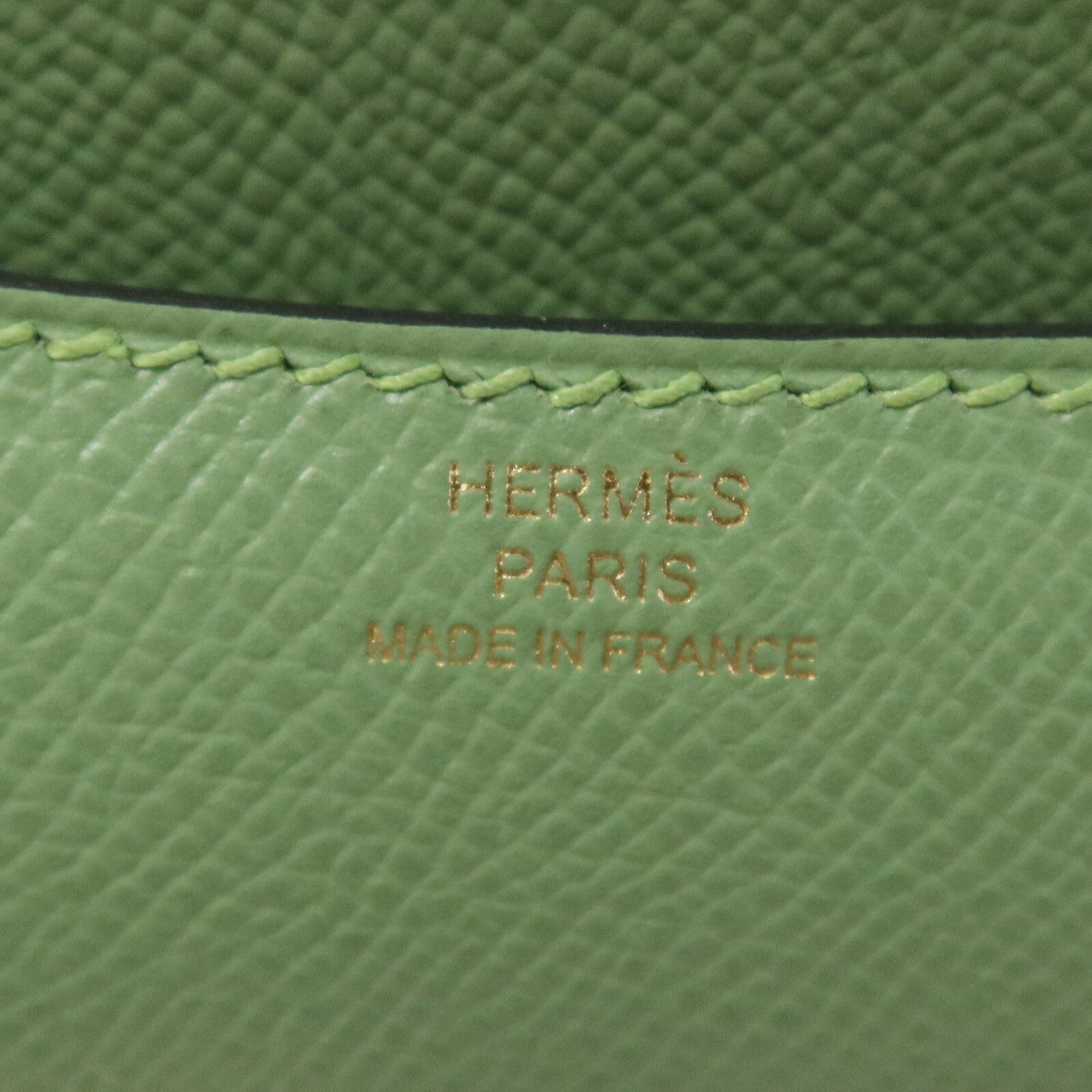 HERMES 【激減優惠】Epsom皮革Constance Mini金扣手挽肩背兩用袋Vert Criquet