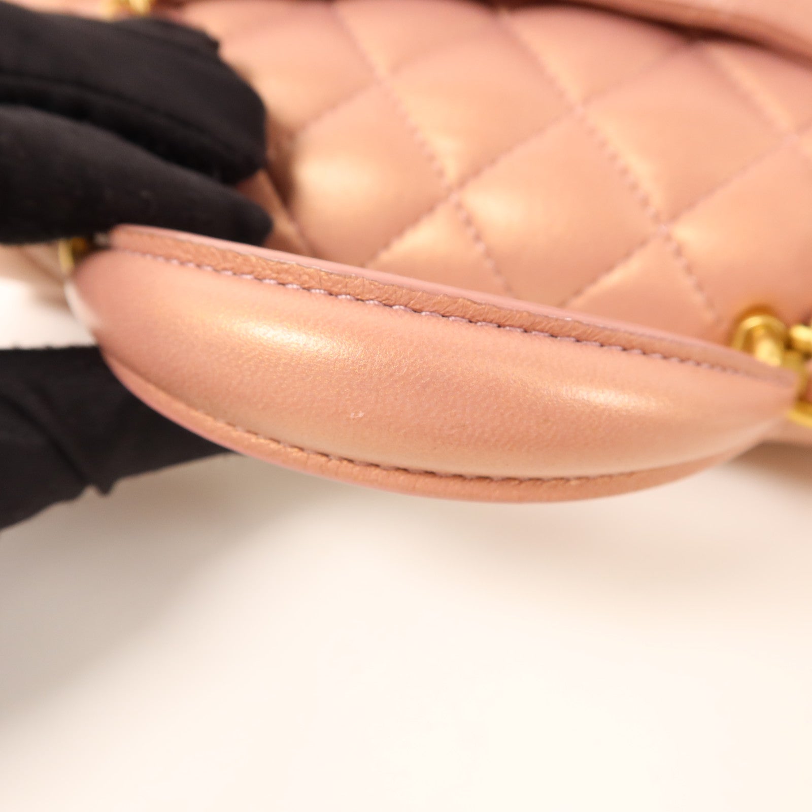 CHANEL 羊皮皮革Top Handle 20金扣鏈帶肩背袋