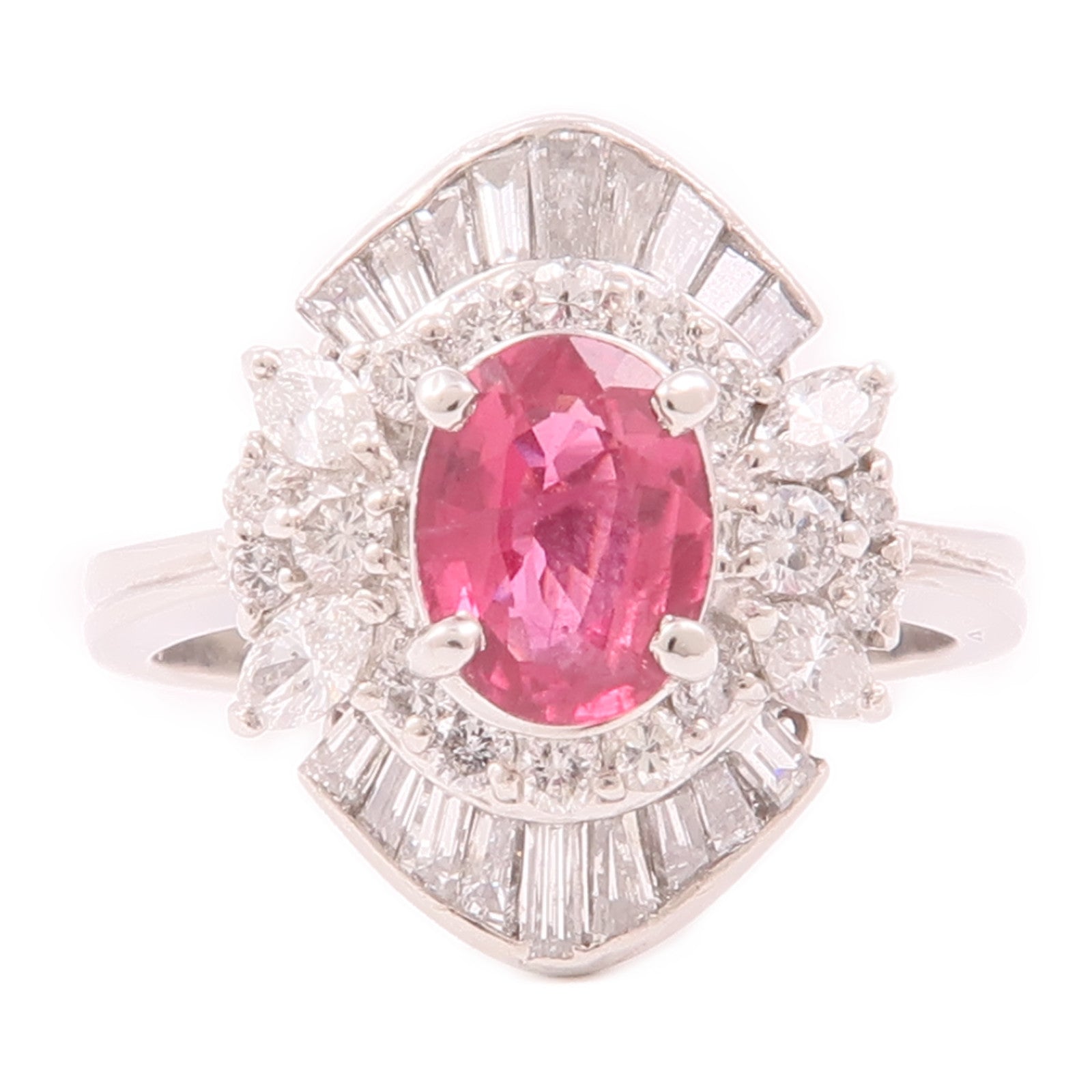 JEWELRY PT900鉑金Ruby Ring紅寶石/鑽石戒指