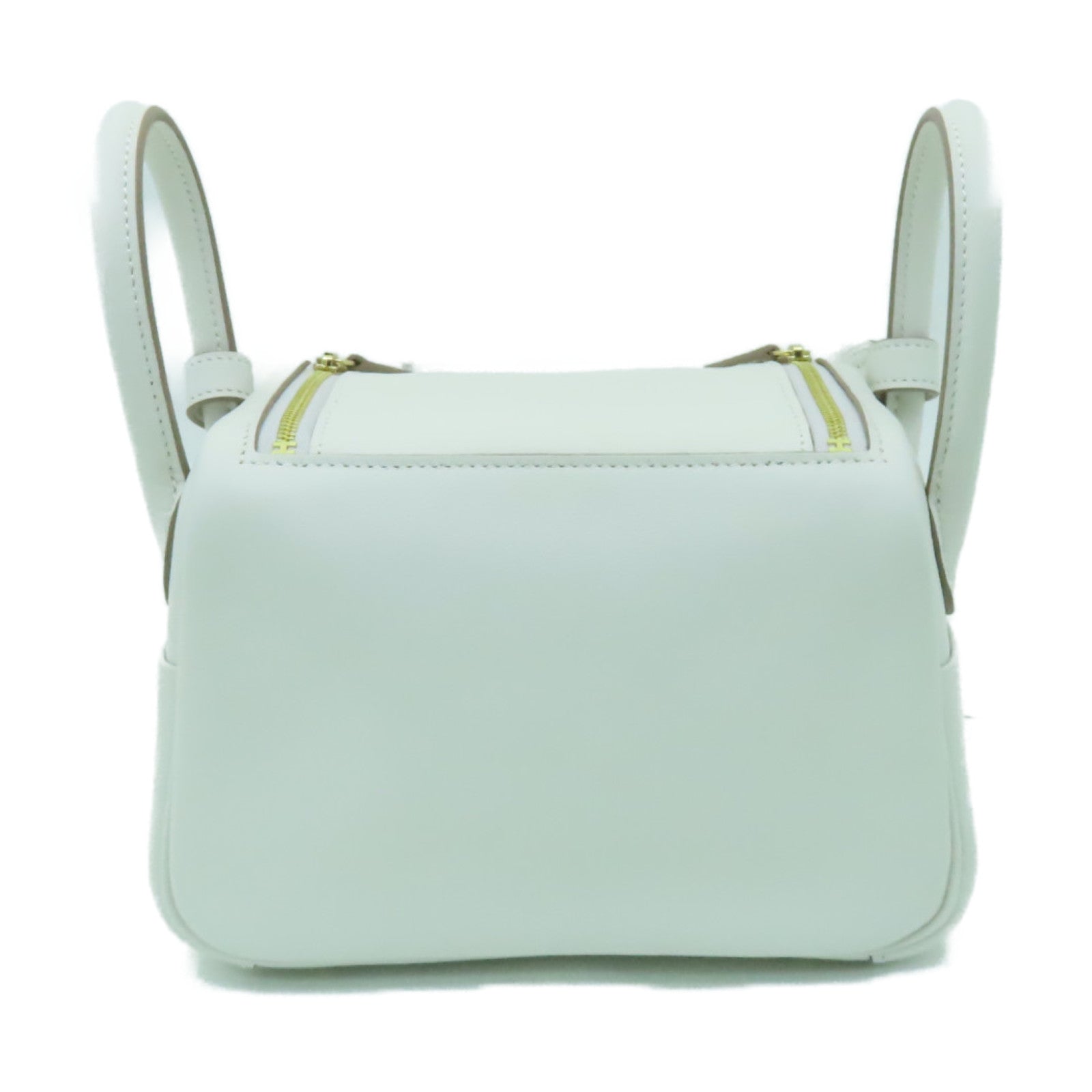 HERMES **【清倉大減價】Swift皮革Mini Lindy金扣手挽肩背兩用袋Gris Pale奶灰色
