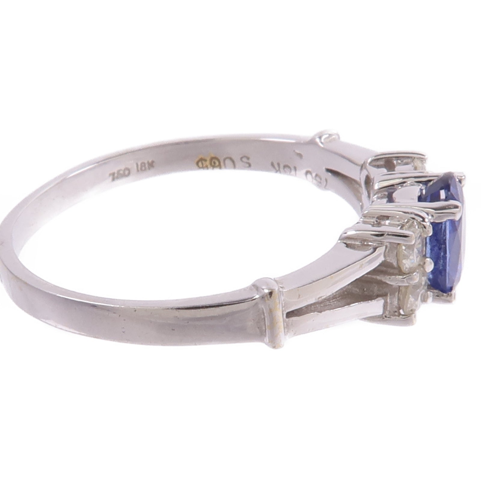 JEWELRY 18K白金Sapphire Diamond Ring藍寶石/鑽石戒指