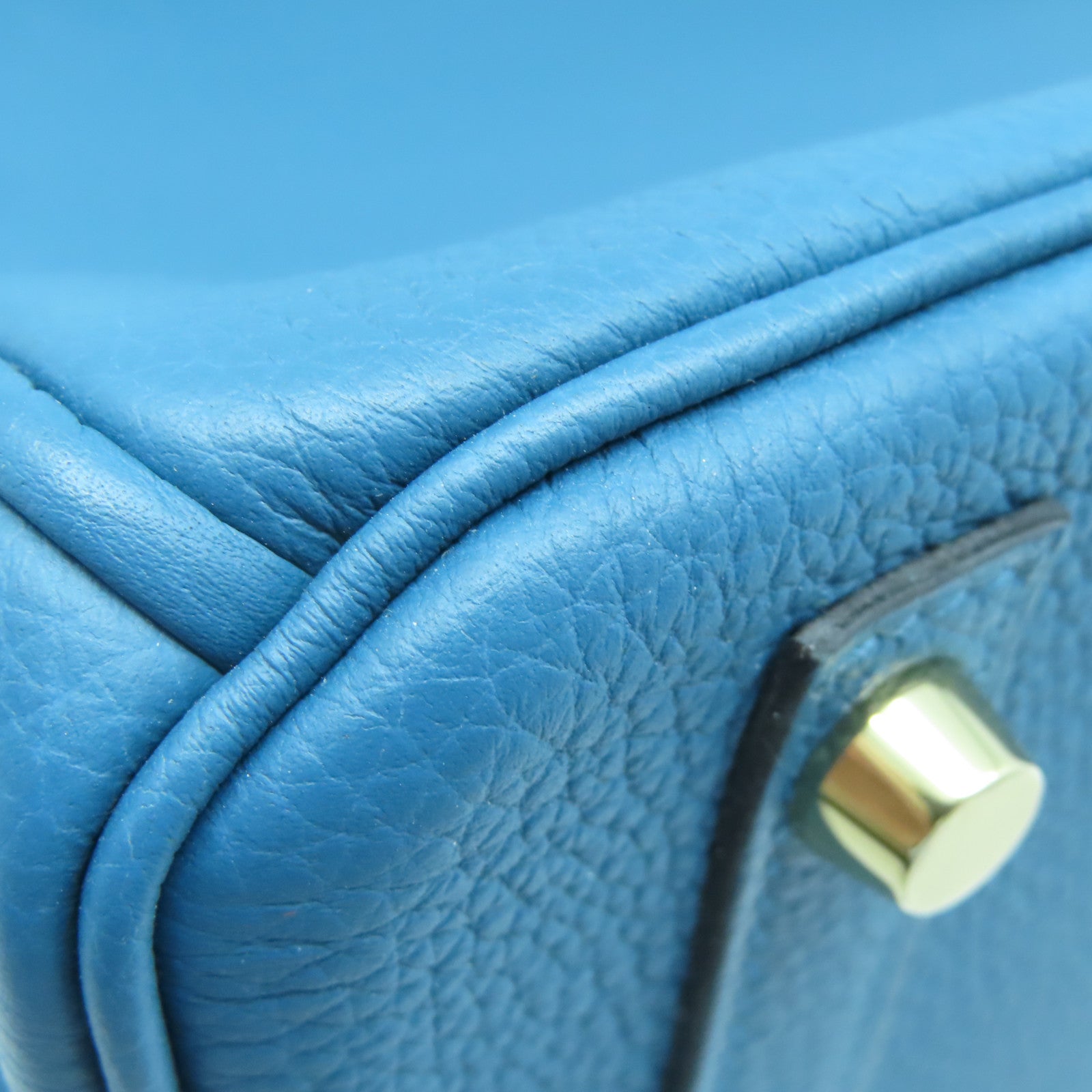 HERMES 【激減優惠】Taurillon Clemence皮革Birkin 30金扣手挽袋藍色