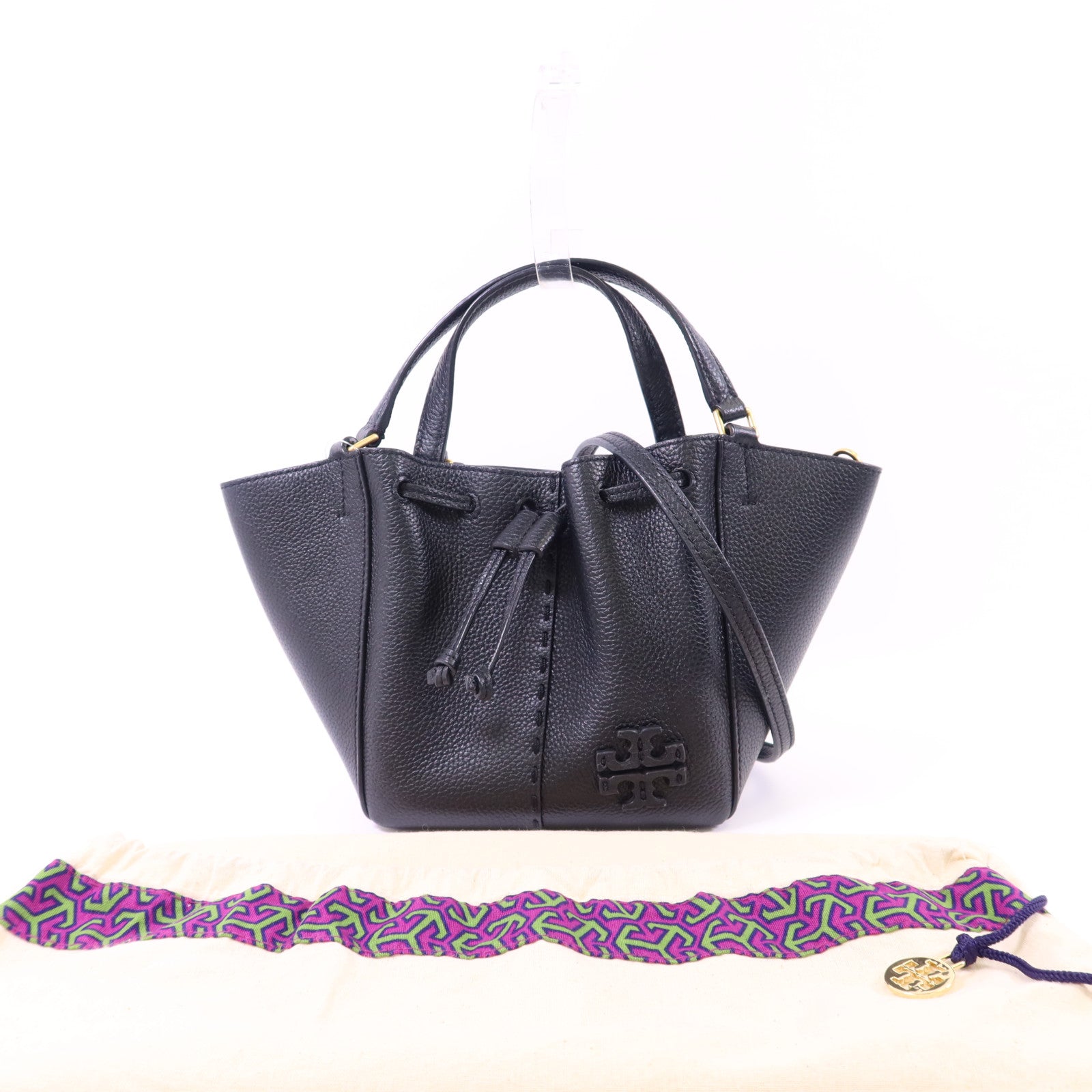 Tory Burch 牛皮皮革Bucket Bag金扣手挽肩背兩用袋