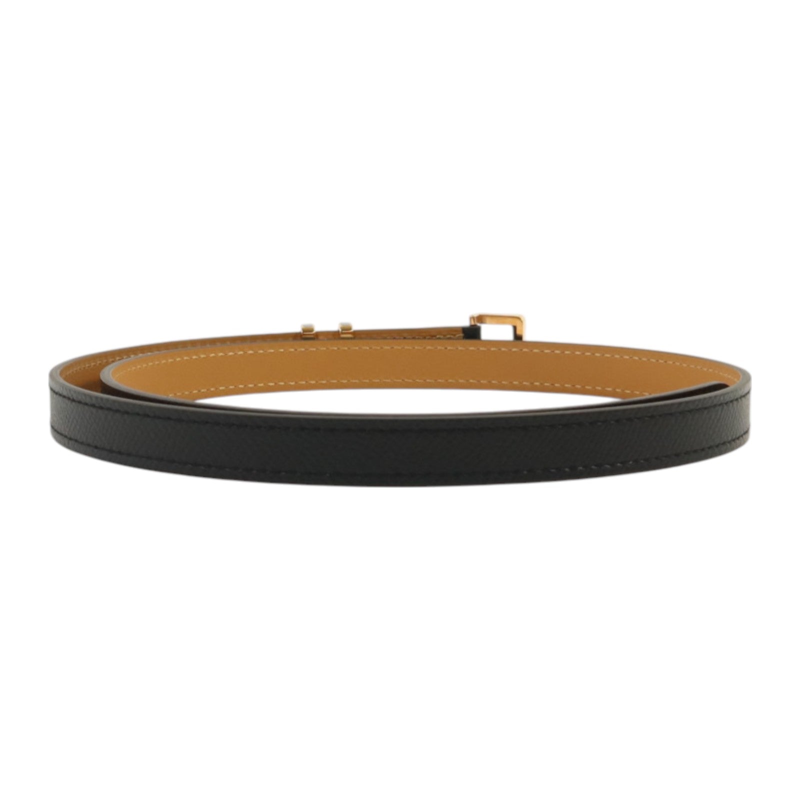 HERMES Epsom皮革Belt金扣皮革Noir