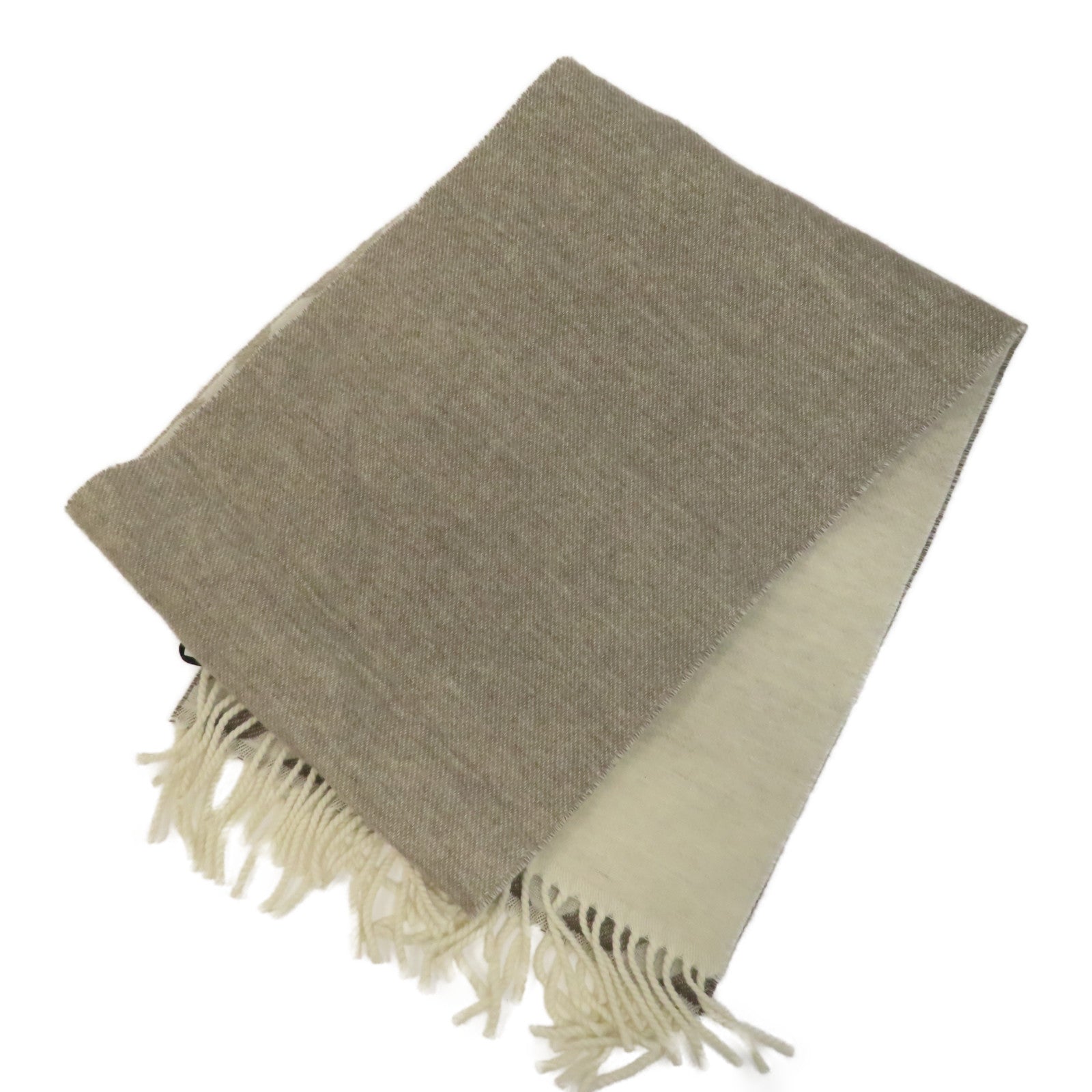 FENDI 羊絨Scarf圍巾白色/灰色