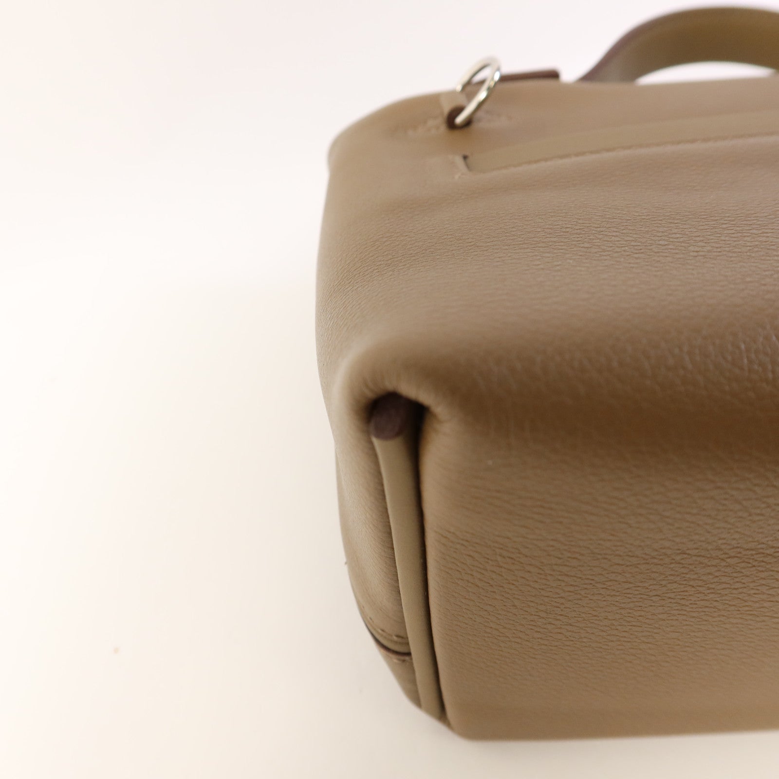 HERMES Evercolor/Swift皮革24/24 Mini銀扣手挽肩背兩用袋Etoupe