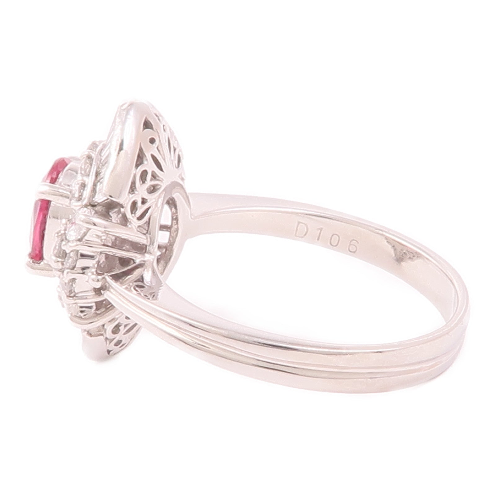 JEWELRY PT900鉑金Ruby Ring紅寶石/鑽石戒指