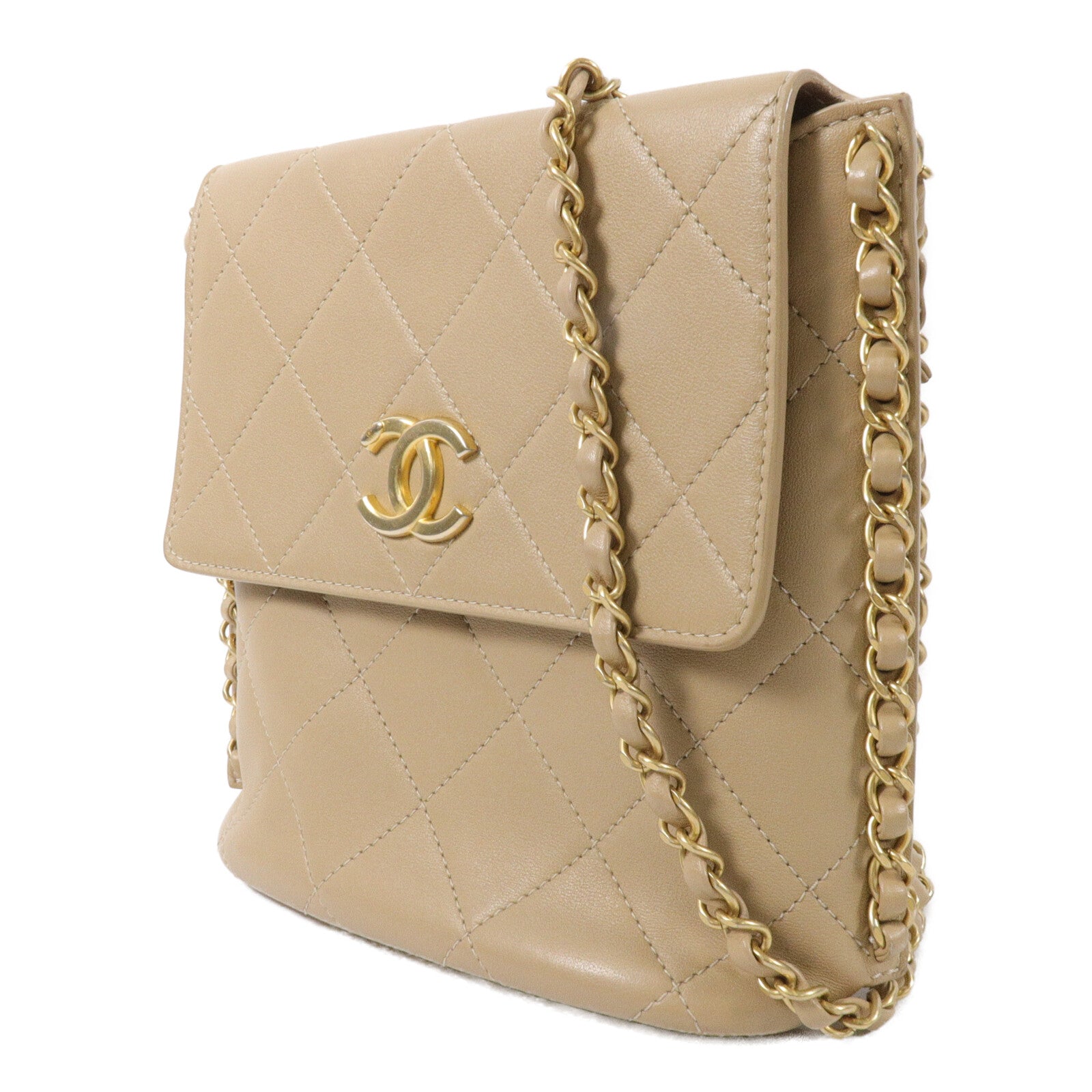 CHANEL 牛皮皮革Chain Shoulder Bag鏈帶肩背袋