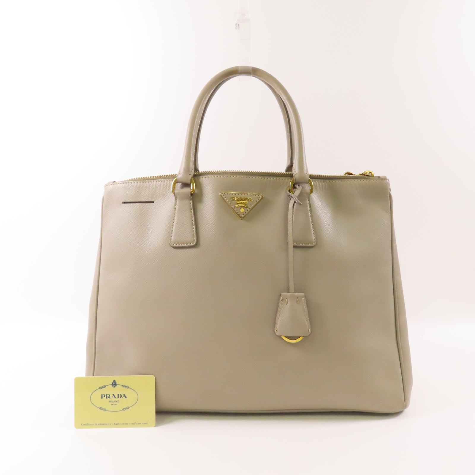 PRADA 牛皮皮革Hand Bag金扣手挽袋